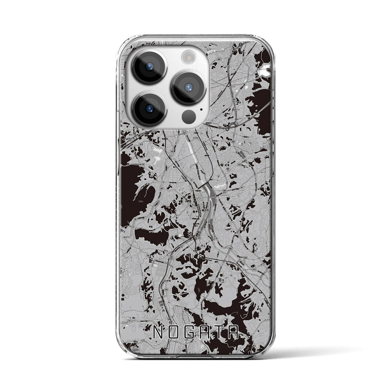 【直方(福岡県)】地図柄iPhoneケース(クリアタイプ)