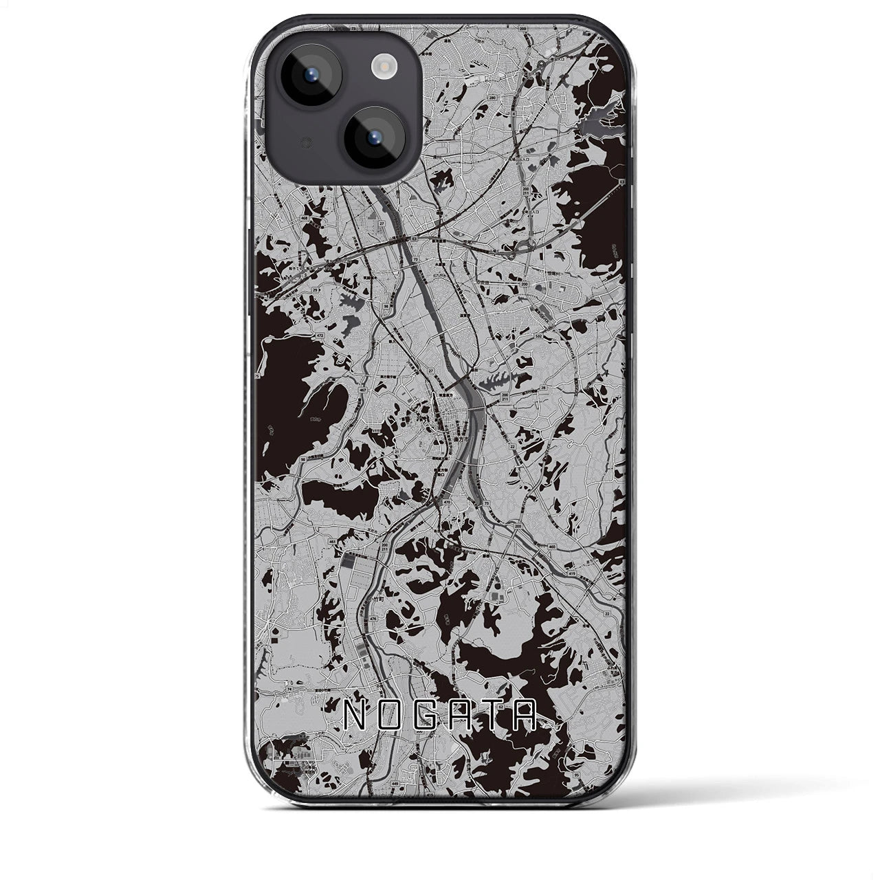 【直方(福岡県)】地図柄iPhoneケース(クリアタイプ)