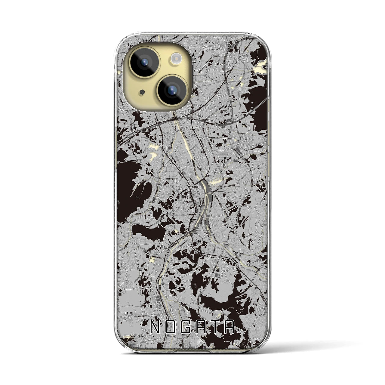 【直方(福岡県)】地図柄iPhoneケース(クリアタイプ)