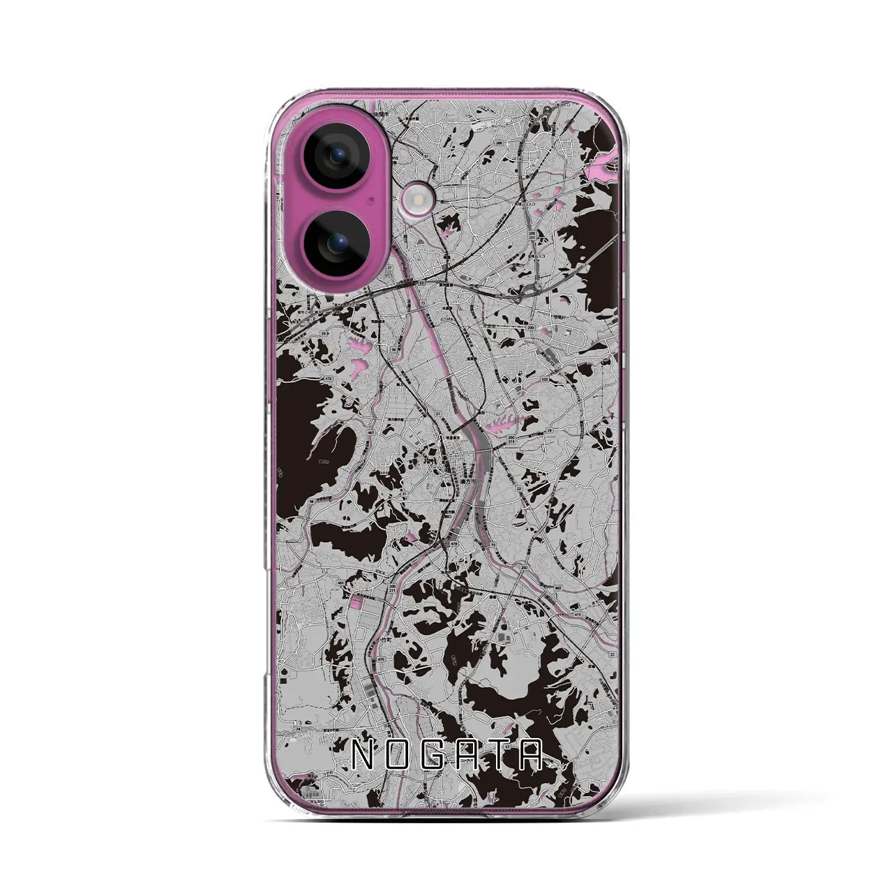 【直方(福岡県)】地図柄iPhoneケース(クリアタイプ)