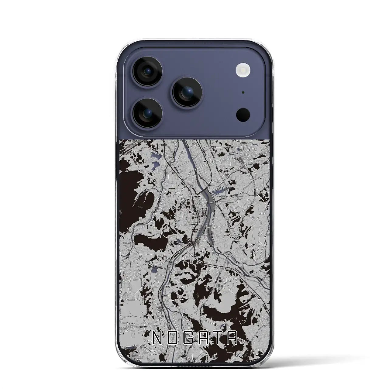 【直方(福岡県)】地図柄iPhoneケース(クリアタイプ)モノトーン・iPhone 17 Pro Max 用