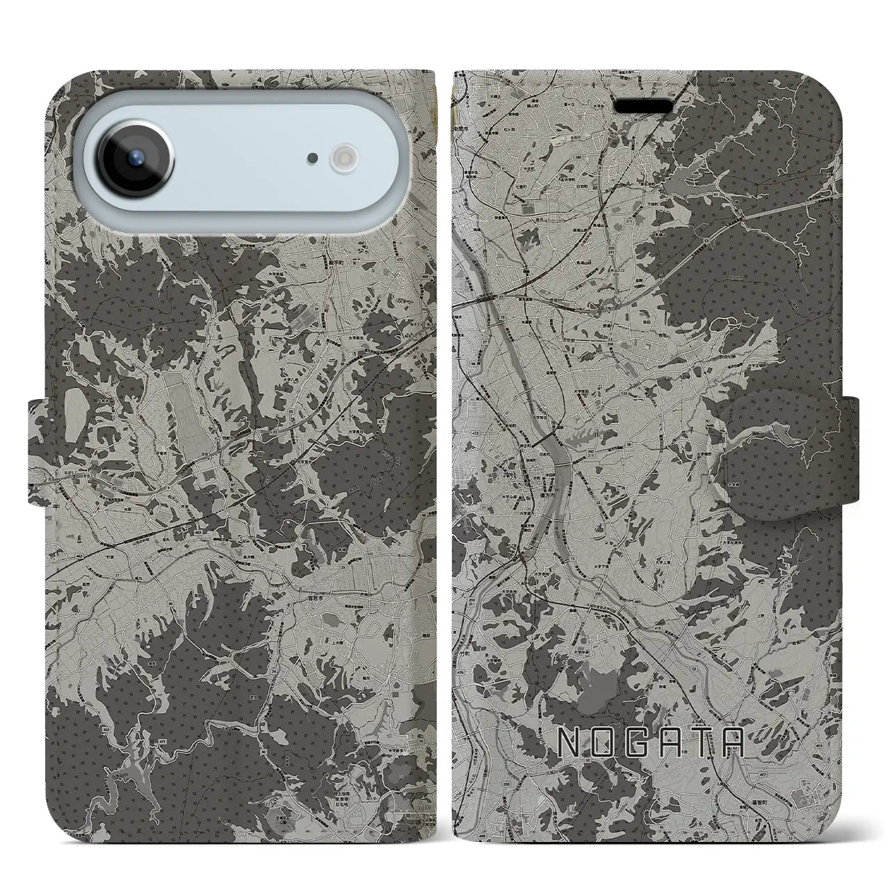 【直方(福岡県)】地図柄iPhoneケース(手帳タイプ)