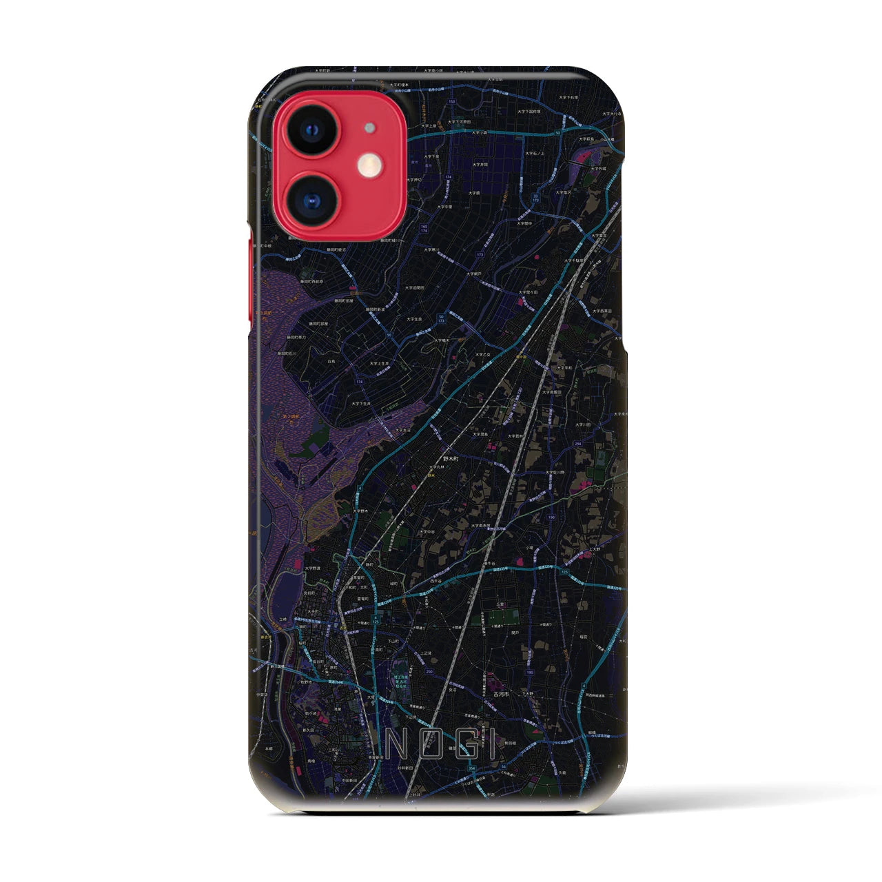 【野木(栃木県)】地図柄iPhoneケース(バックカバータイプ)
