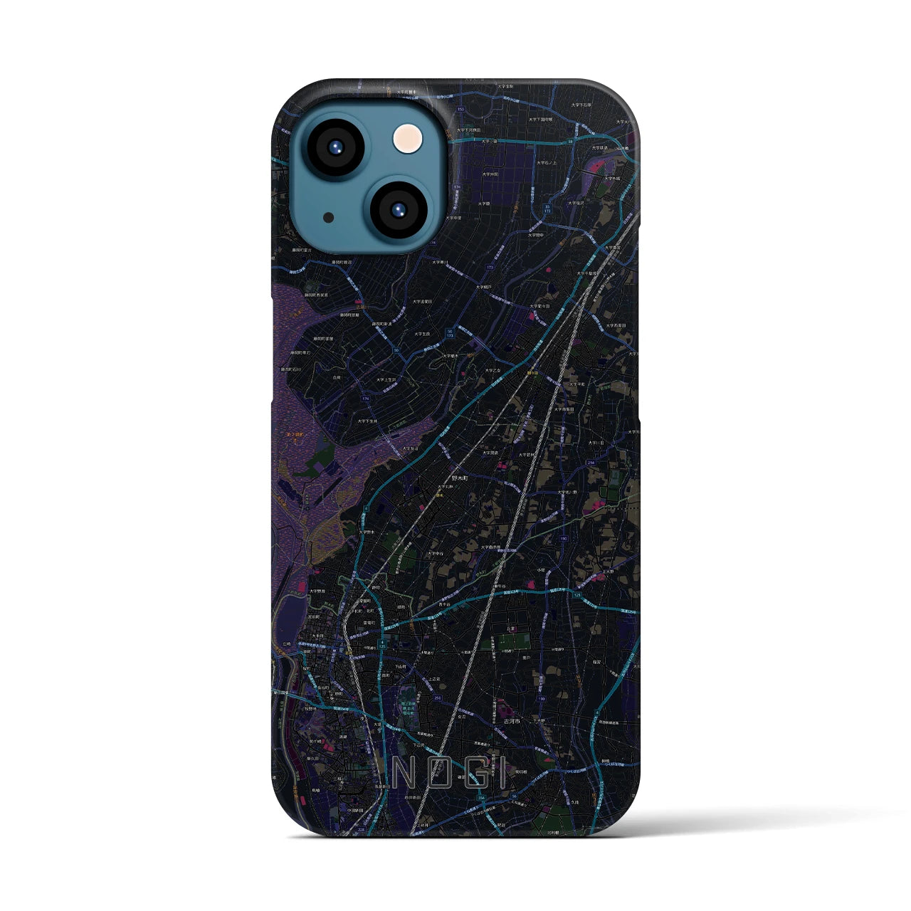 【野木(栃木県)】地図柄iPhoneケース(バックカバータイプ)