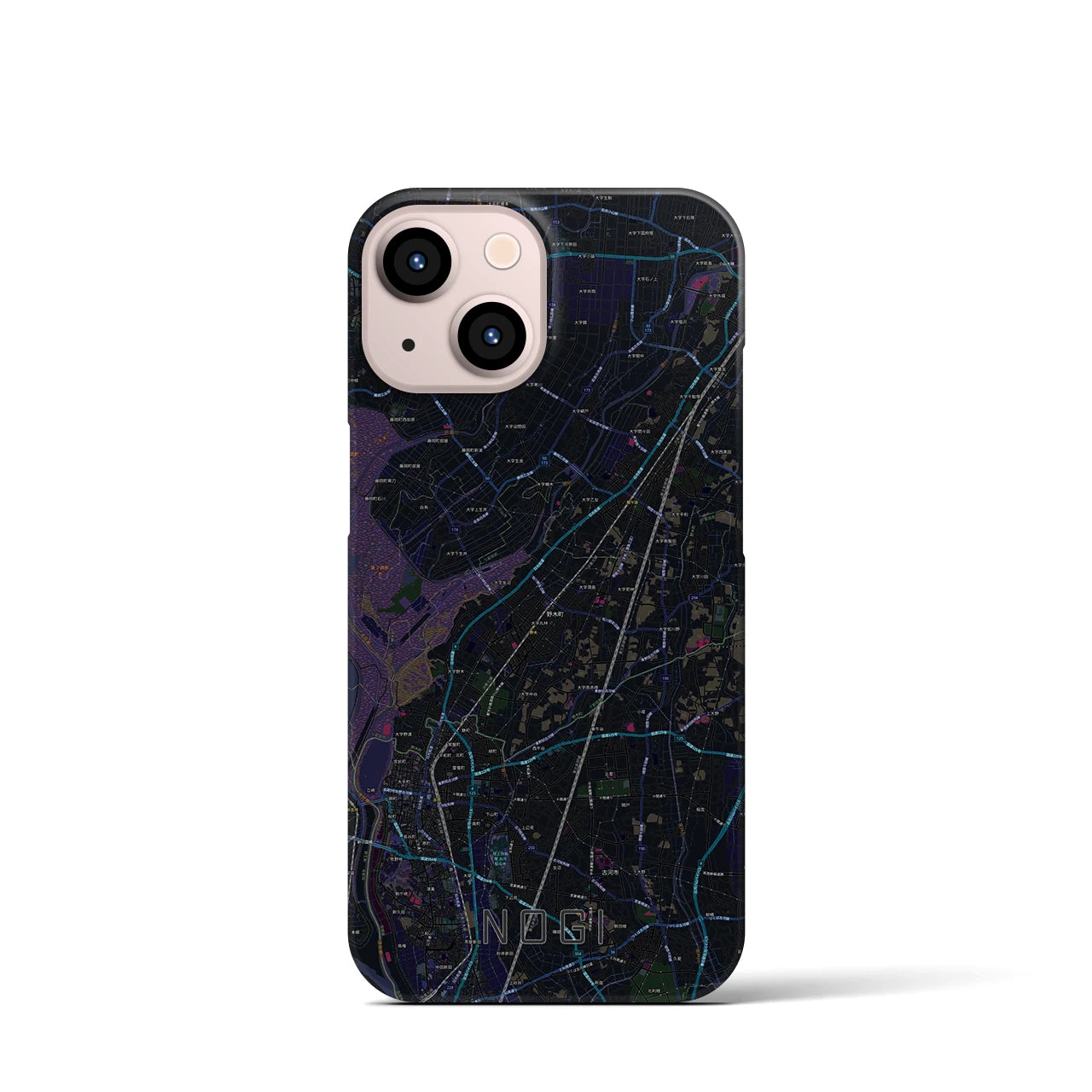 【野木(栃木県)】地図柄iPhoneケース(バックカバータイプ)