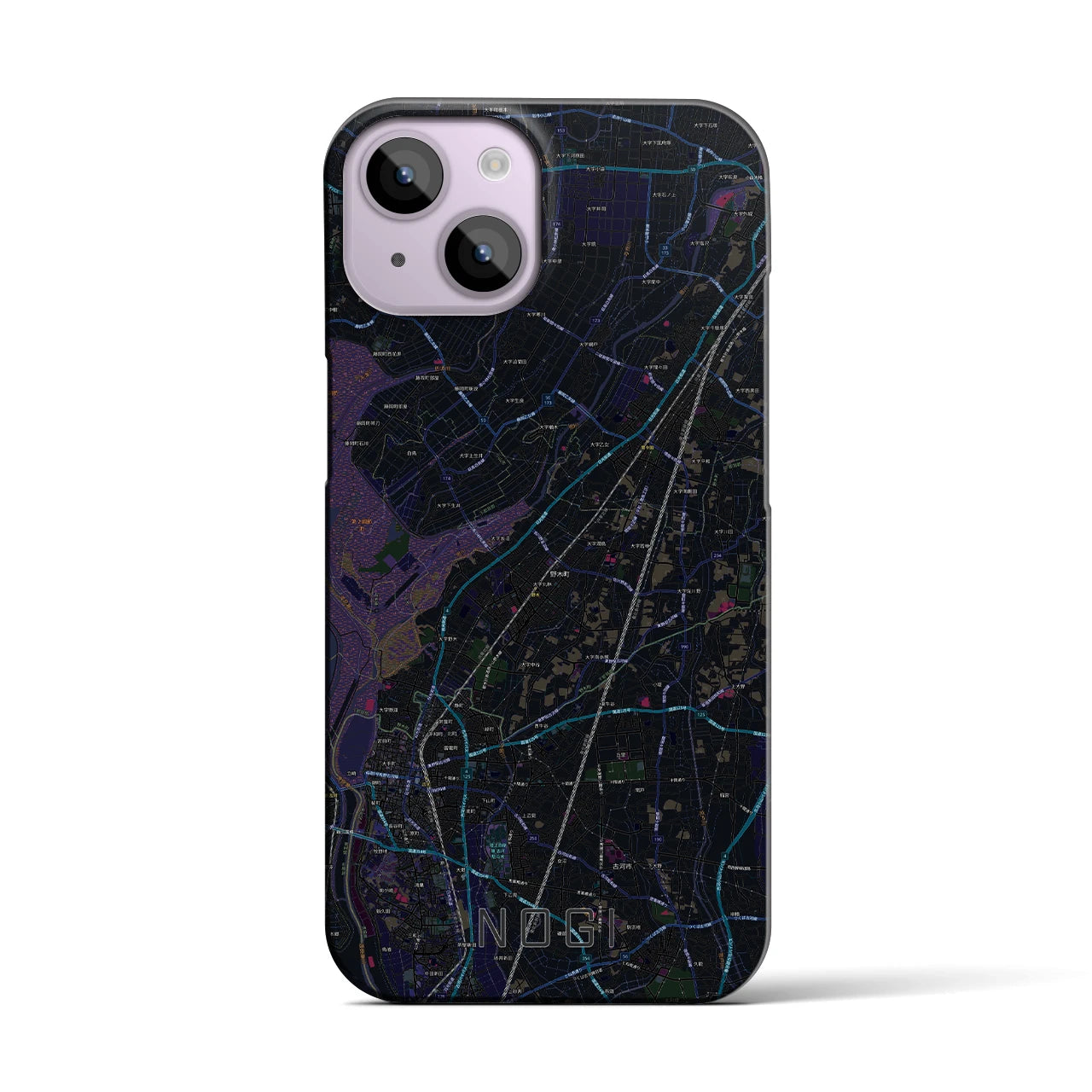 【野木(栃木県)】地図柄iPhoneケース(バックカバータイプ)