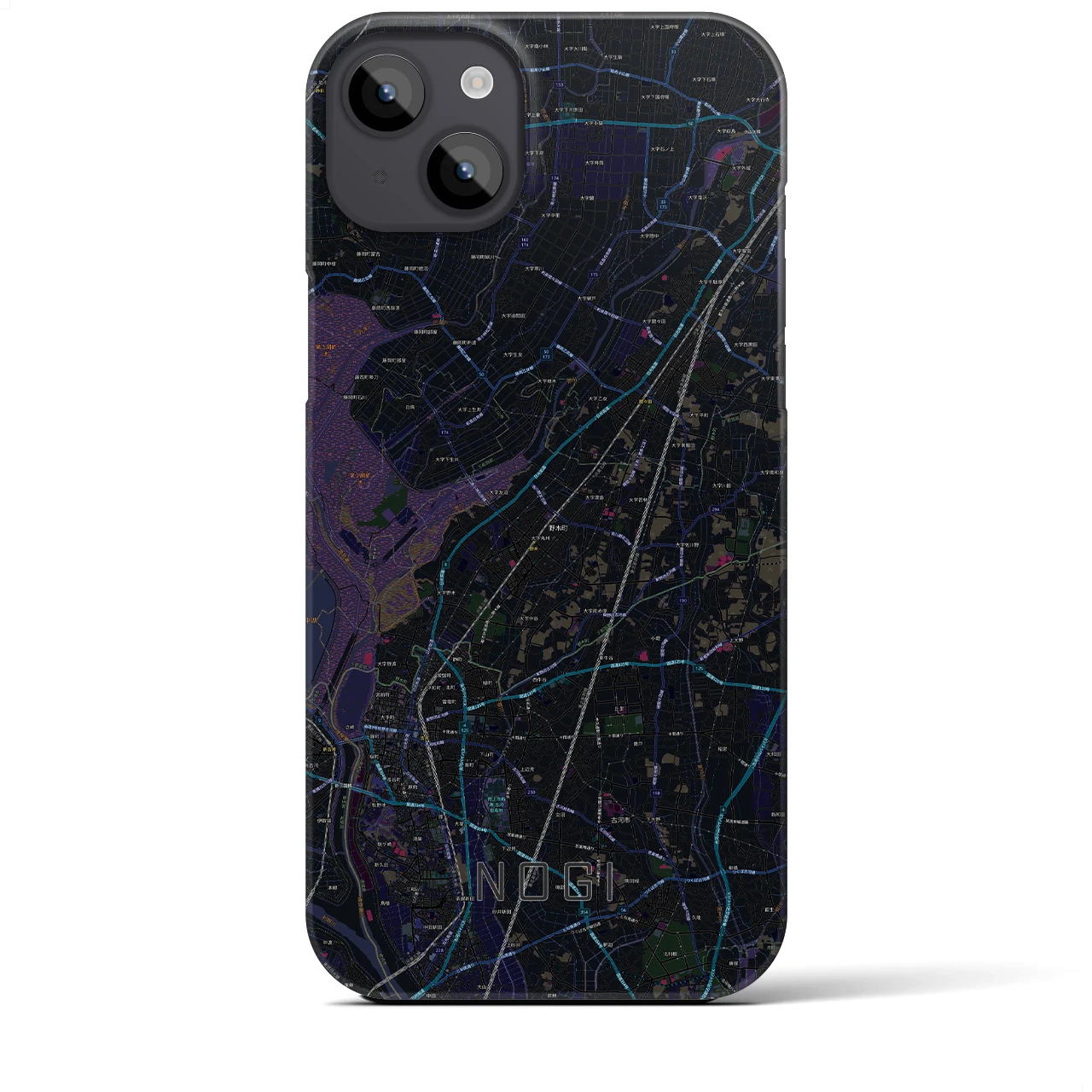 【野木(栃木県)】地図柄iPhoneケース(バックカバータイプ)