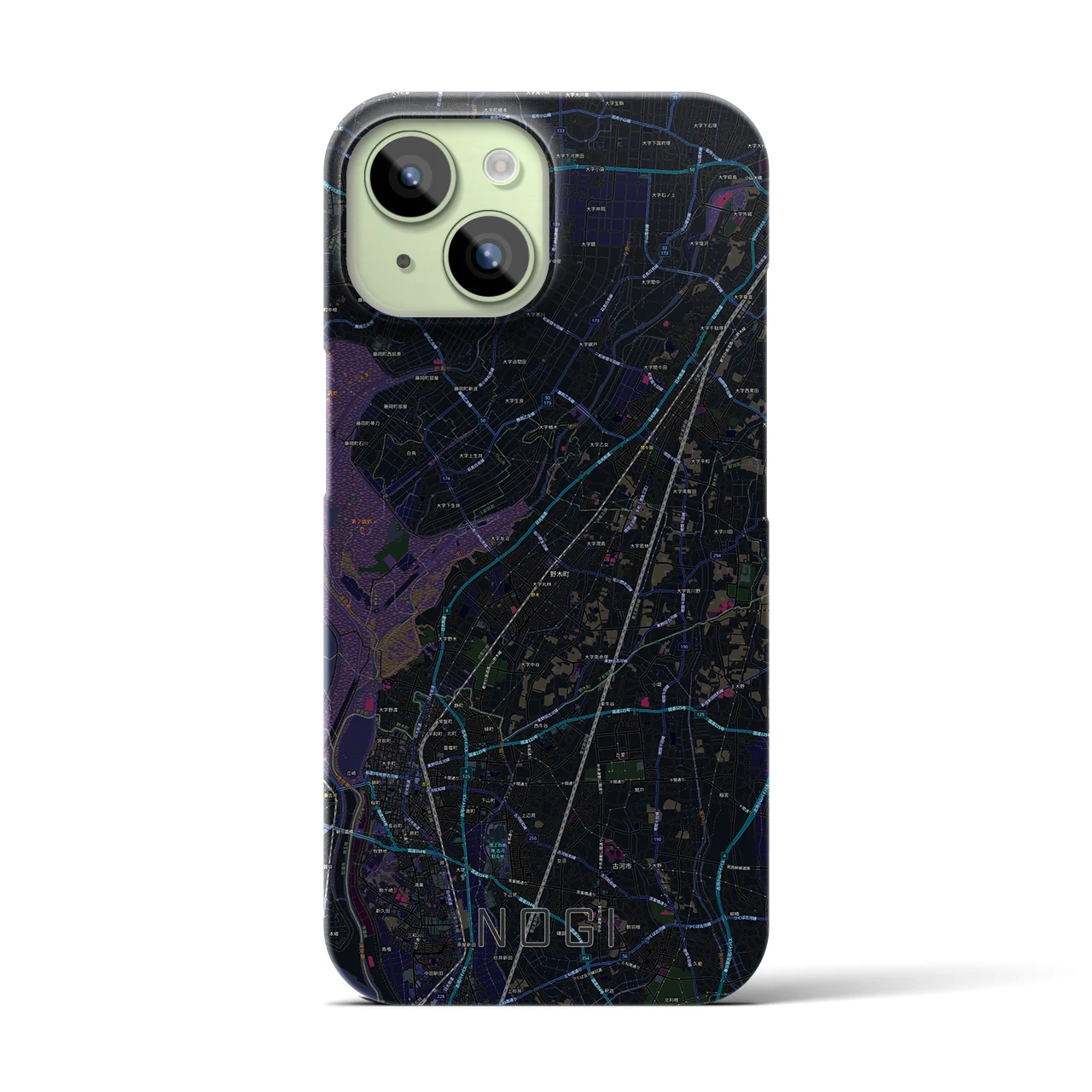 【野木(栃木県)】地図柄iPhoneケース(バックカバータイプ)
