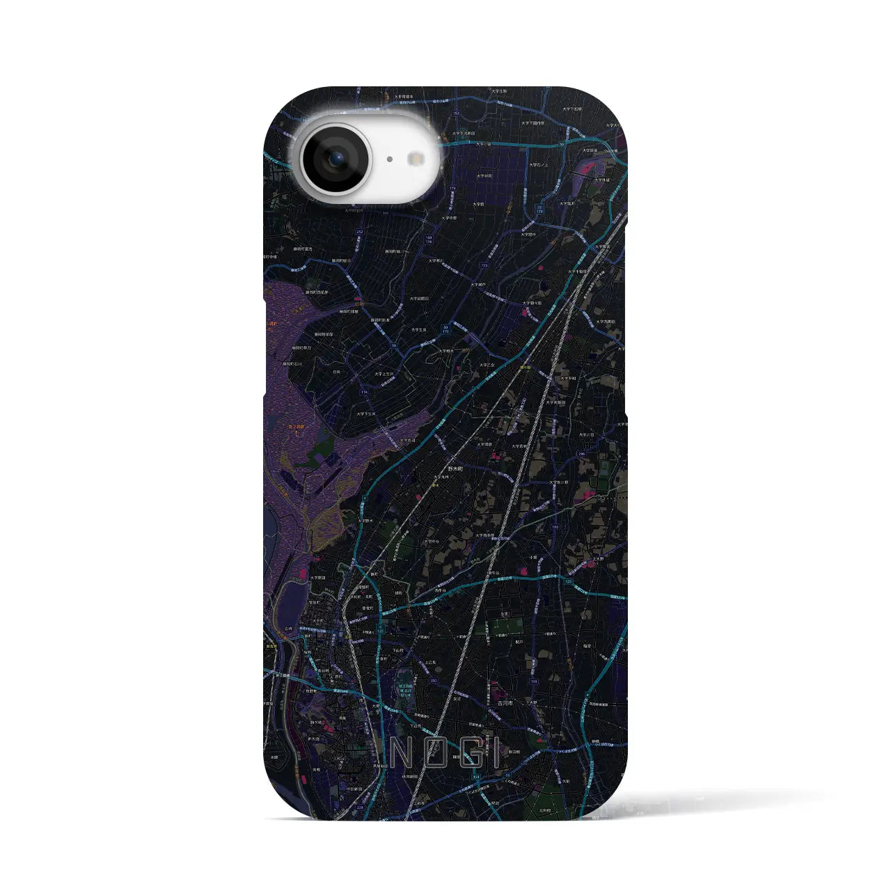 【野木(栃木県)】地図柄iPhoneケース(バックカバータイプ)