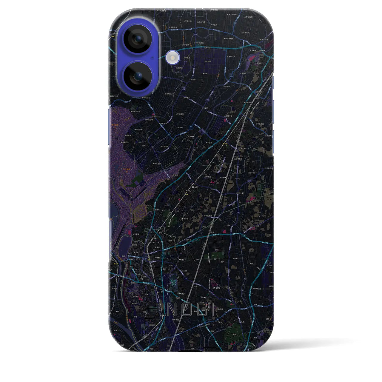 【野木(栃木県)】地図柄iPhoneケース(バックカバータイプ)