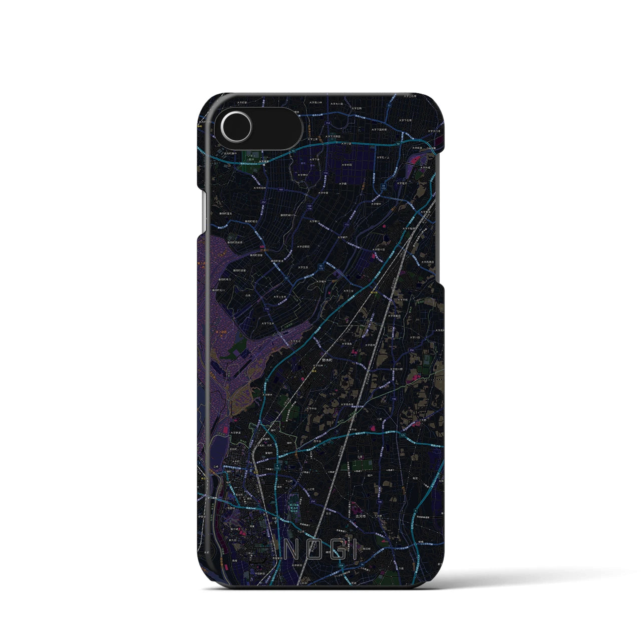 【野木(栃木県)】地図柄iPhoneケース(バックカバータイプ)