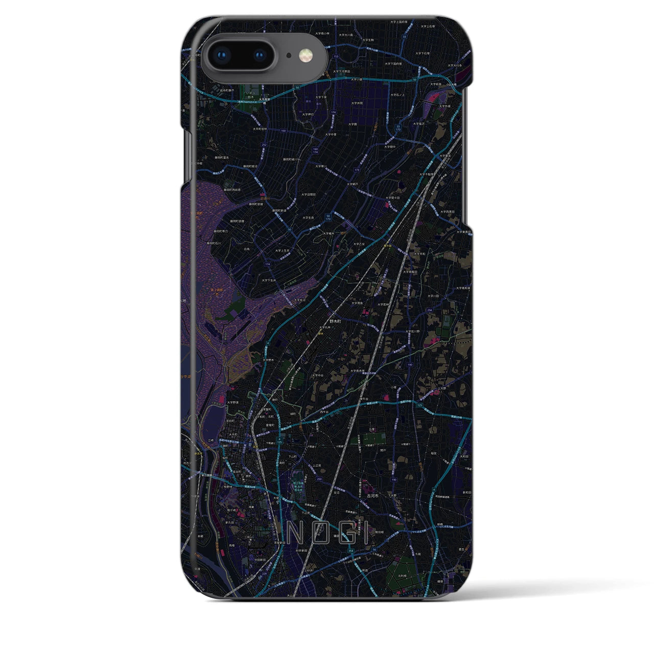 【野木(栃木県)】地図柄iPhoneケース(バックカバータイプ)