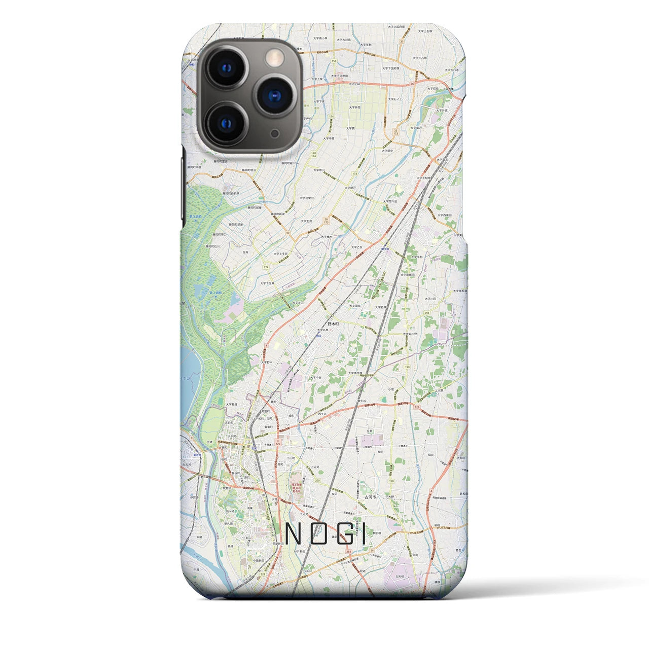 【野木(栃木県)】地図柄iPhoneケース(バックカバータイプ)