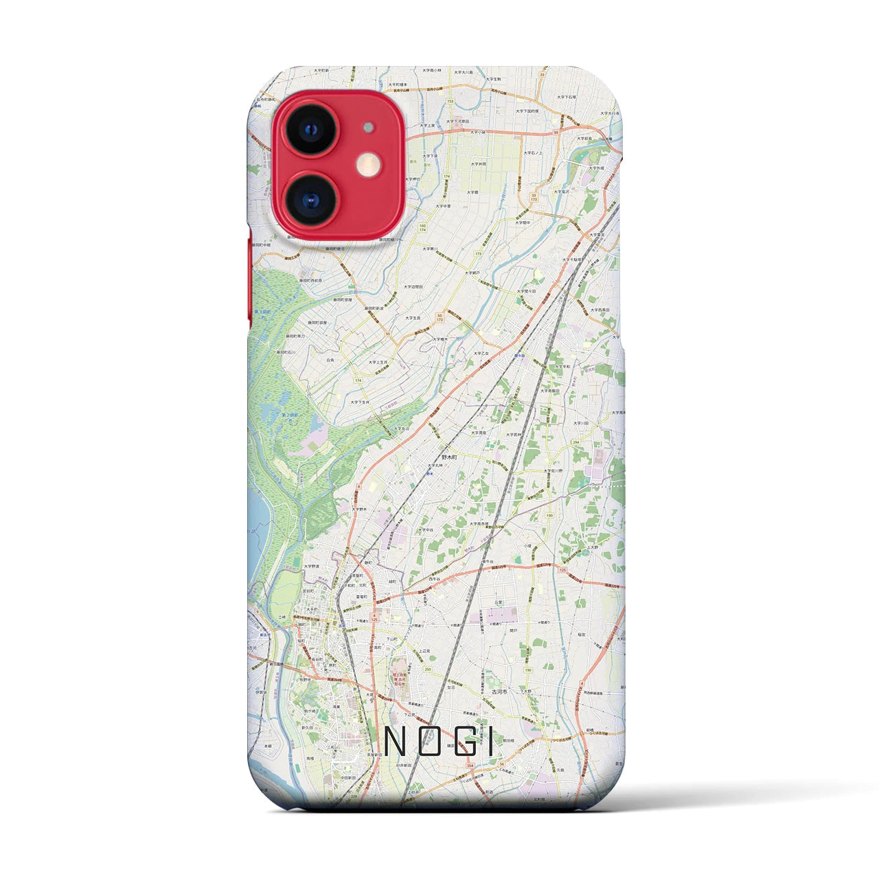 【野木(栃木県)】地図柄iPhoneケース(バックカバータイプ)