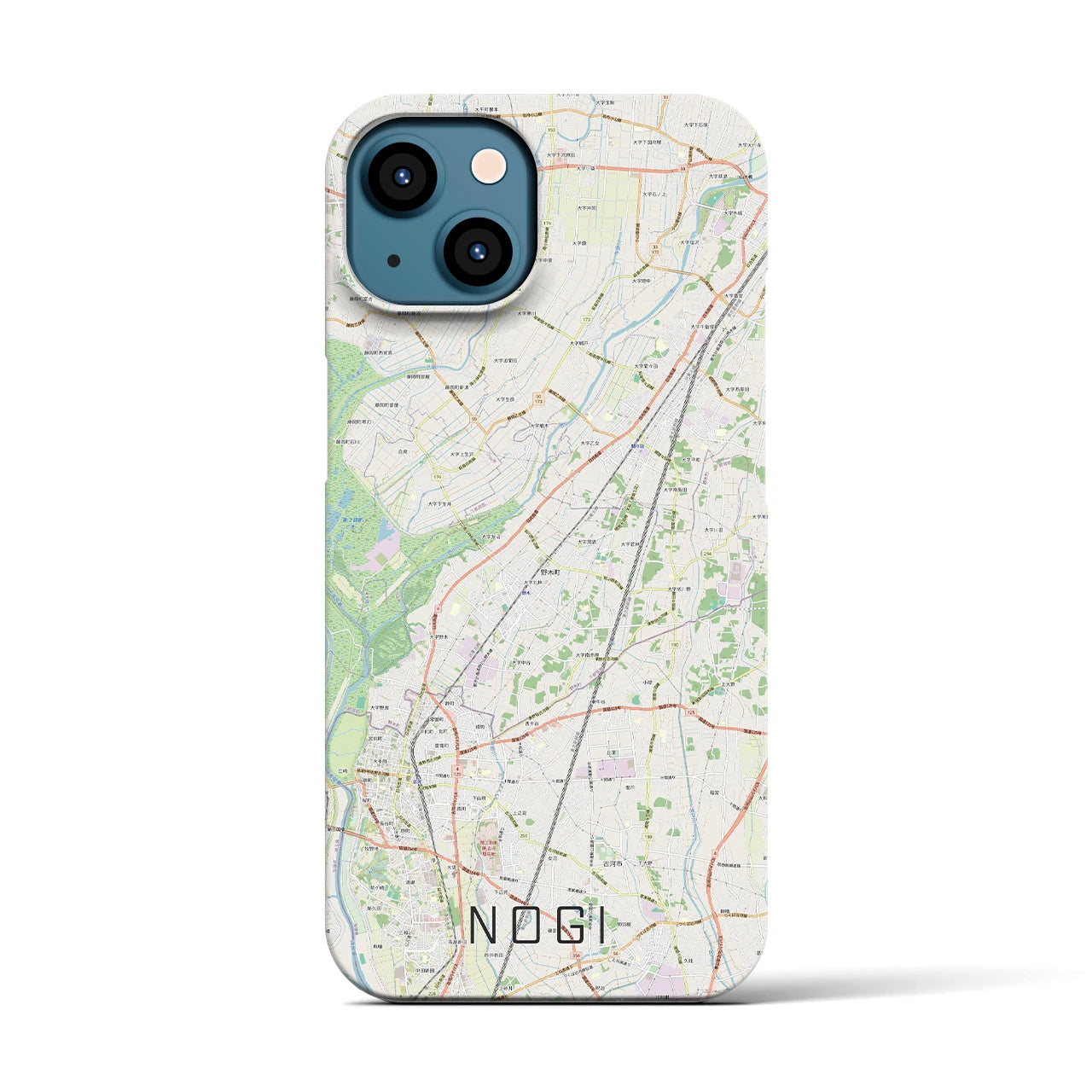 【野木(栃木県)】地図柄iPhoneケース(バックカバータイプ)