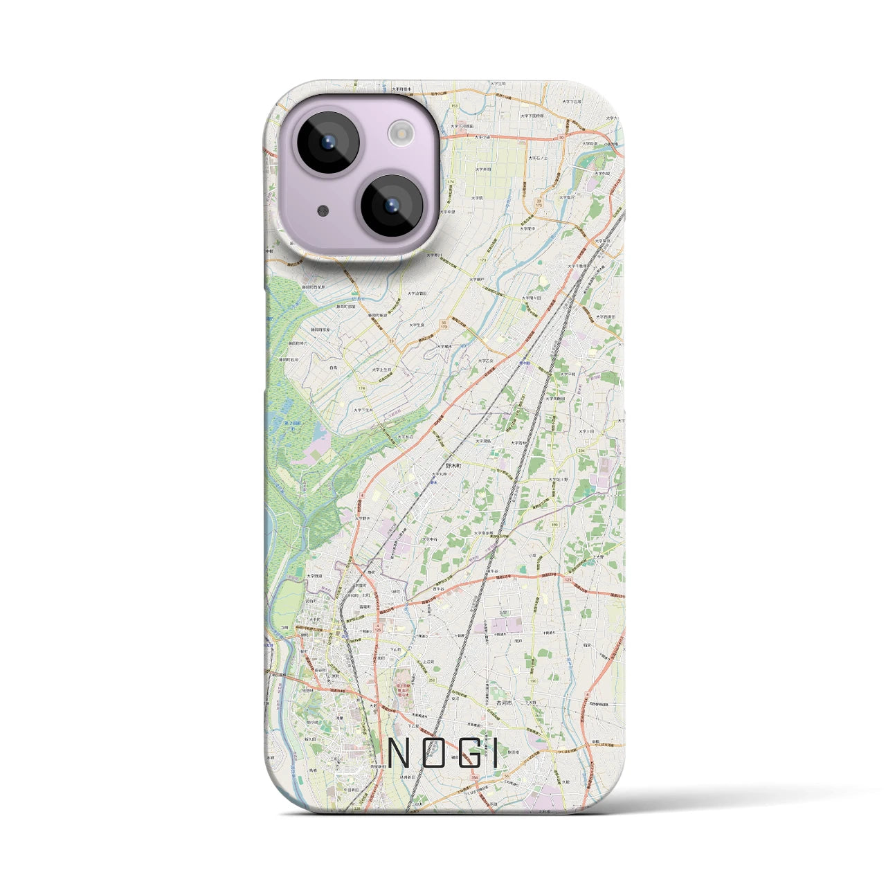 【野木(栃木県)】地図柄iPhoneケース(バックカバータイプ)