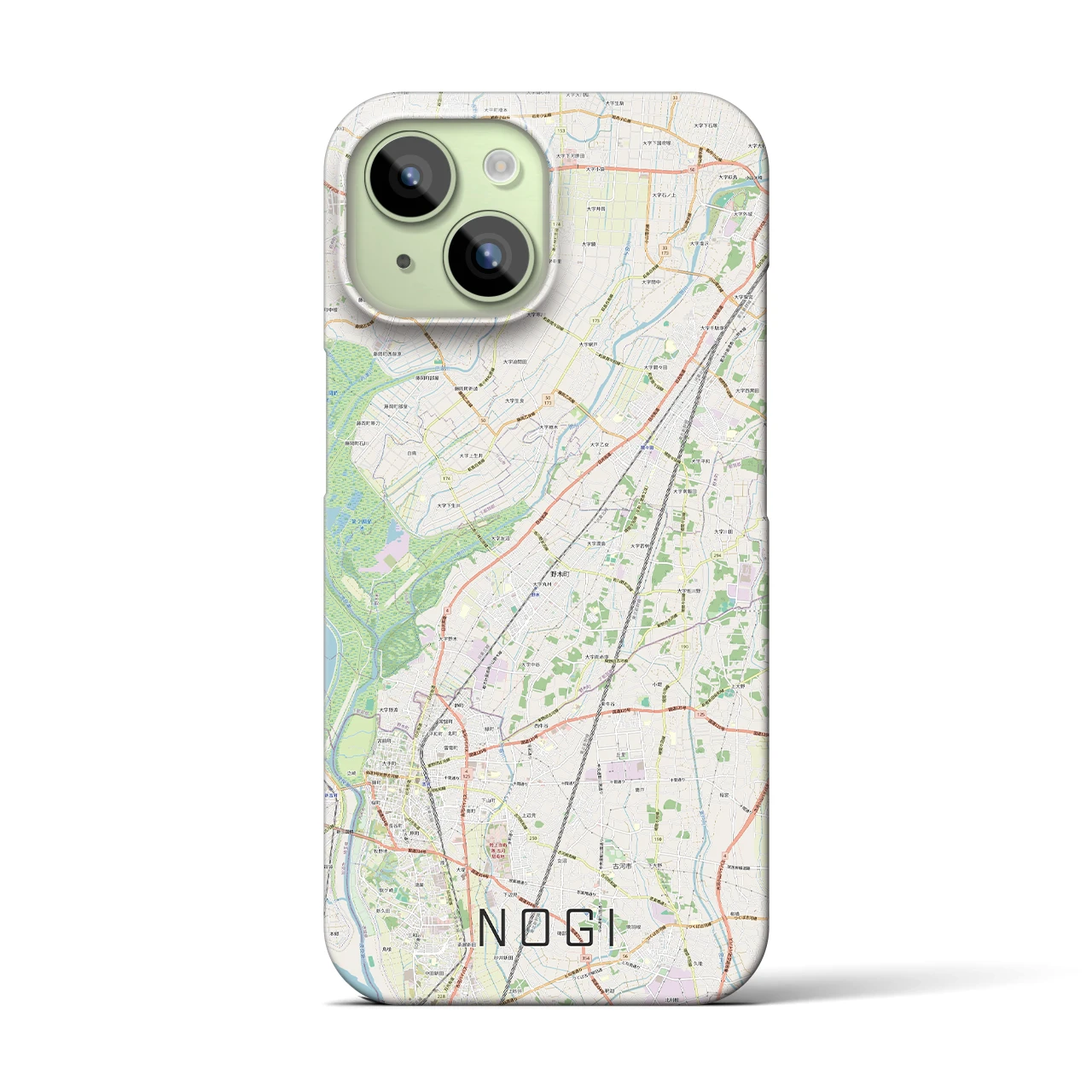 【野木(栃木県)】地図柄iPhoneケース(バックカバータイプ)