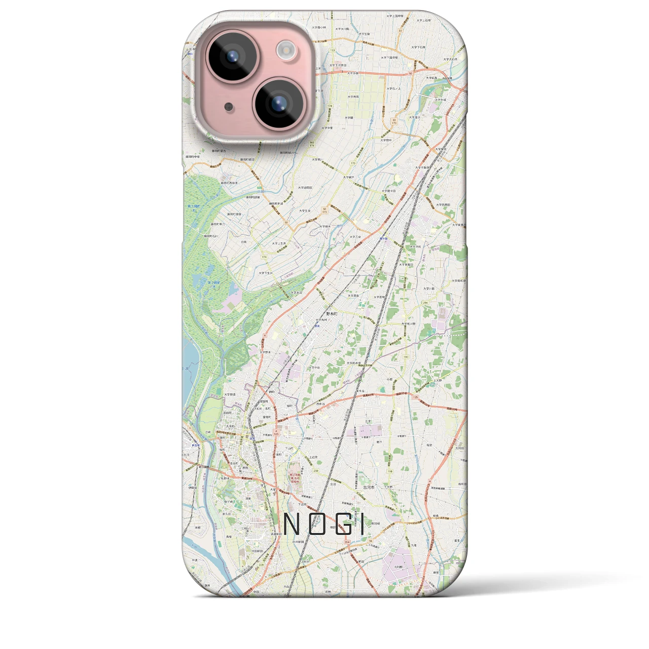 【野木(栃木県)】地図柄iPhoneケース(バックカバータイプ)