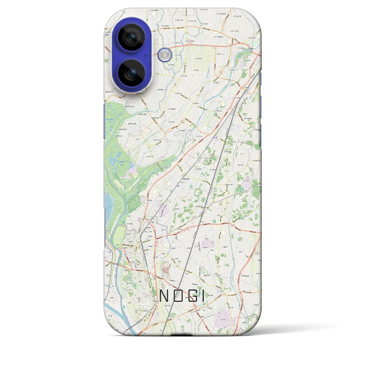 【野木(栃木県)】地図柄iPhoneケース(バックカバータイプ)