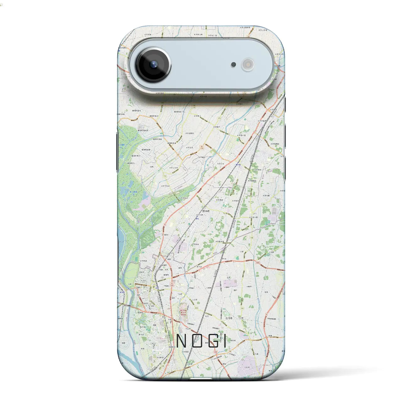 【野木(栃木県)】地図柄iPhoneケース(バックカバータイプ)ブラック・iPhone 17 Pro Max 用