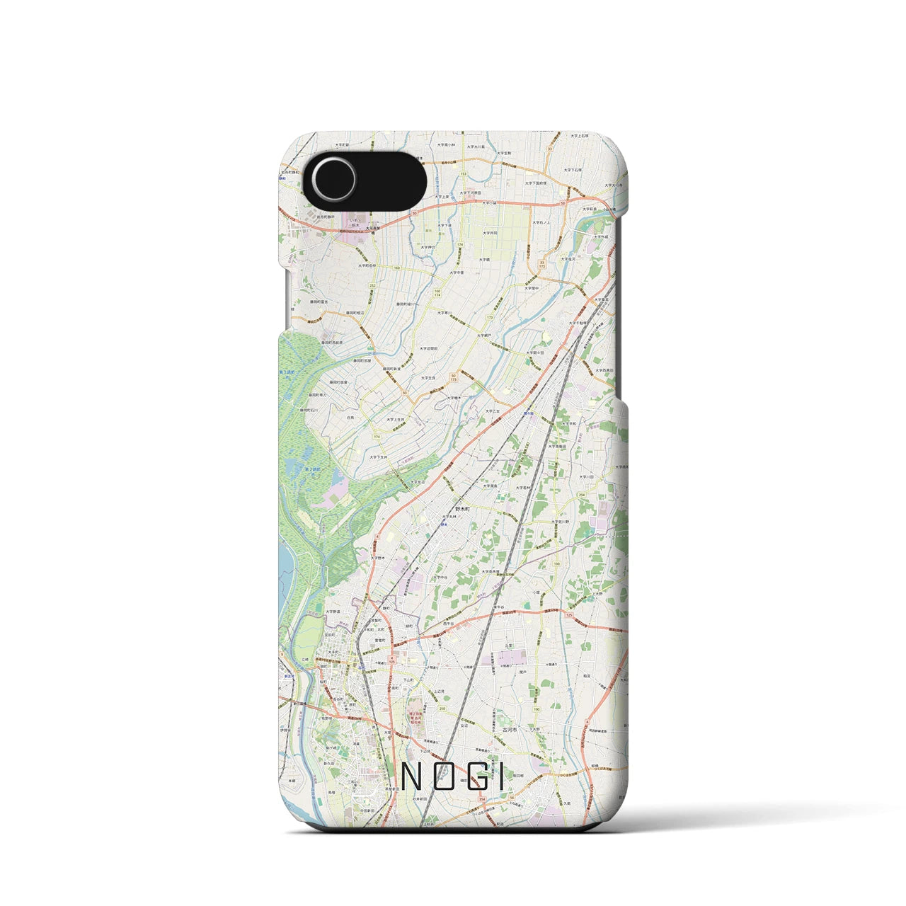 【野木(栃木県)】地図柄iPhoneケース(バックカバータイプ)