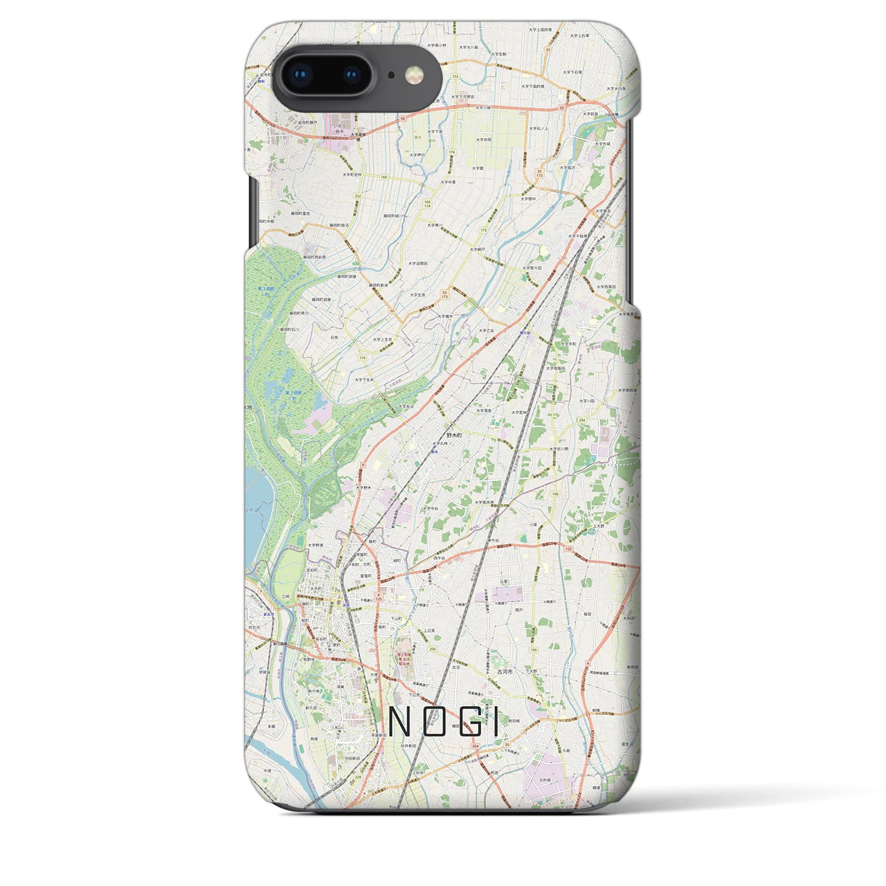 【野木(栃木県)】地図柄iPhoneケース(バックカバータイプ)