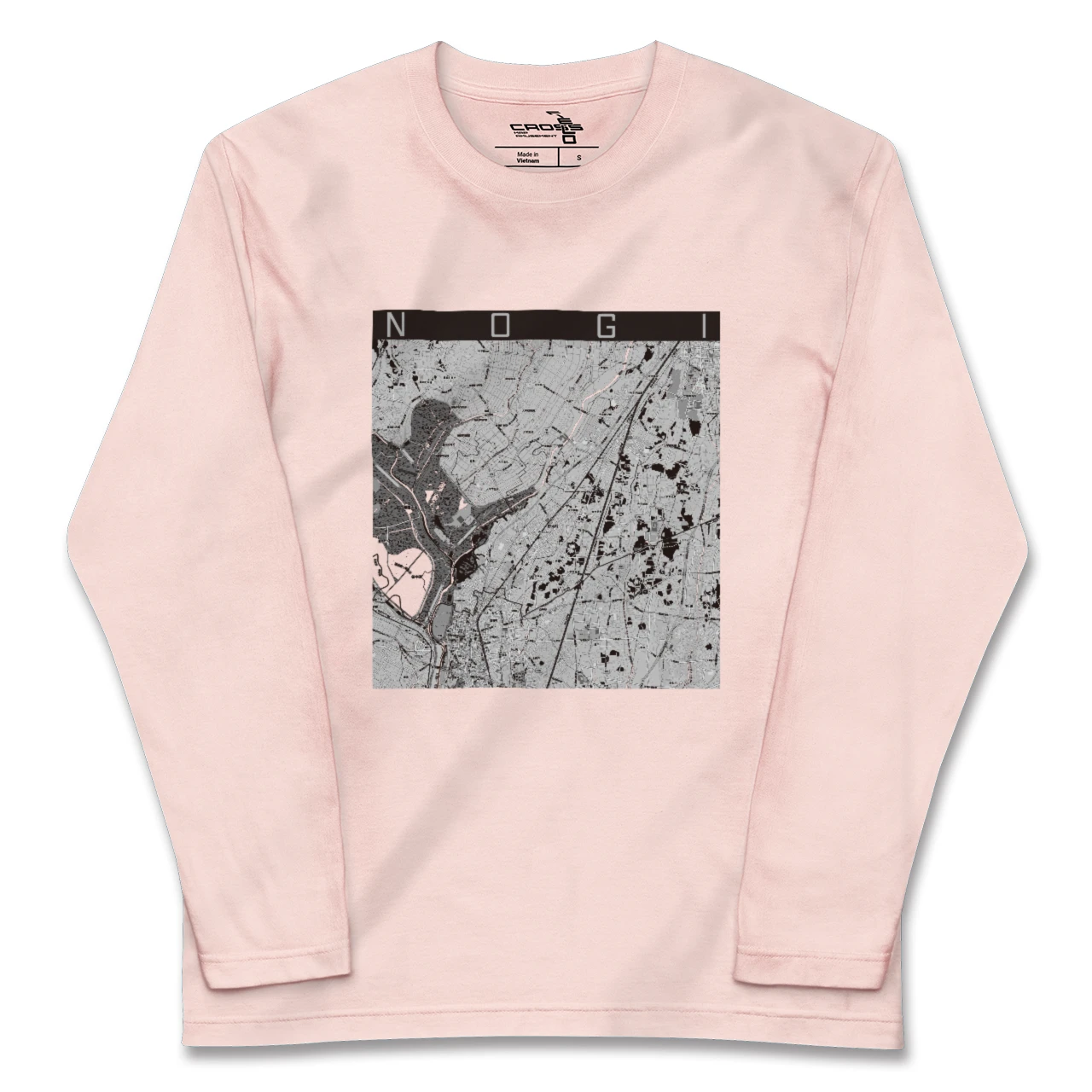 【野木(栃木県)】地図柄ロングスリーブTシャツ