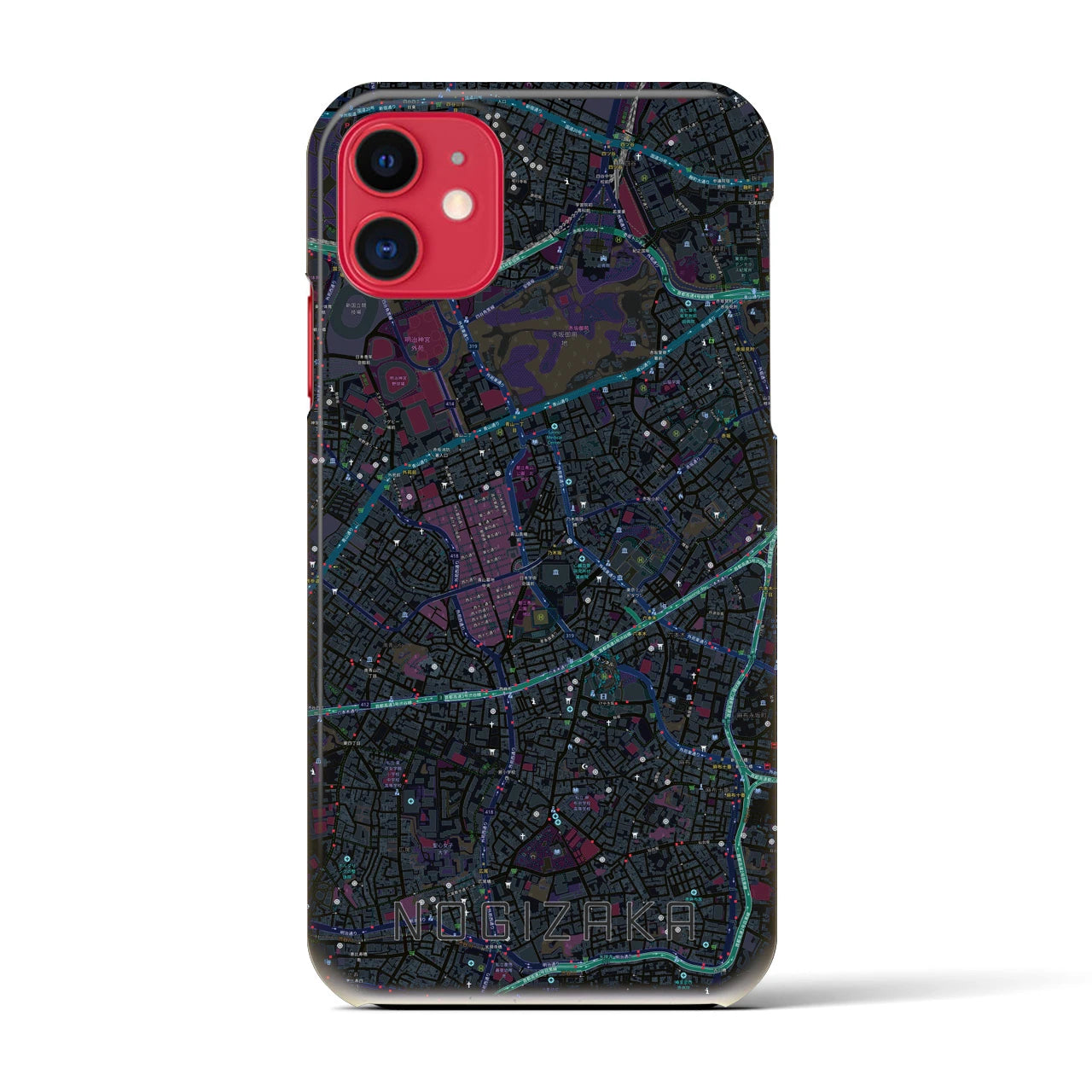 【乃木坂(東京都)】地図柄iPhoneケース(バックカバータイプ)