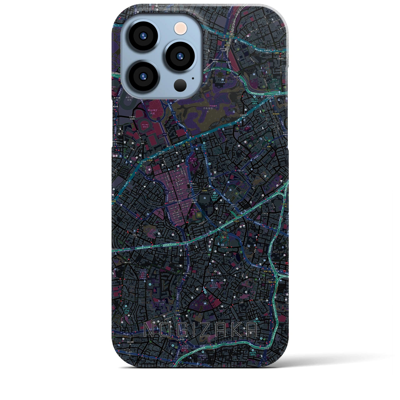 【乃木坂(東京都)】地図柄iPhoneケース(バックカバータイプ)