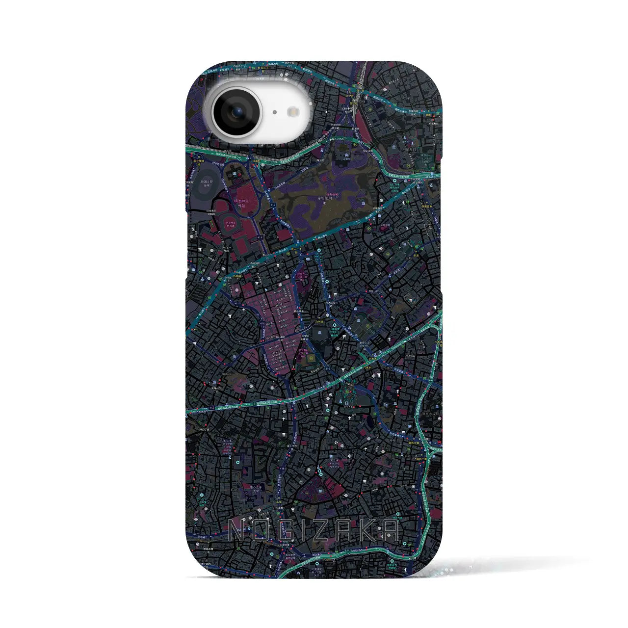 【乃木坂(東京都)】地図柄iPhoneケース(バックカバータイプ)