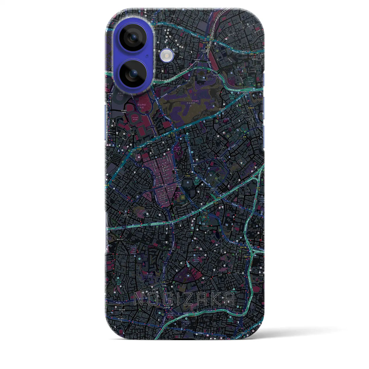 【乃木坂(東京都)】地図柄iPhoneケース(バックカバータイプ)