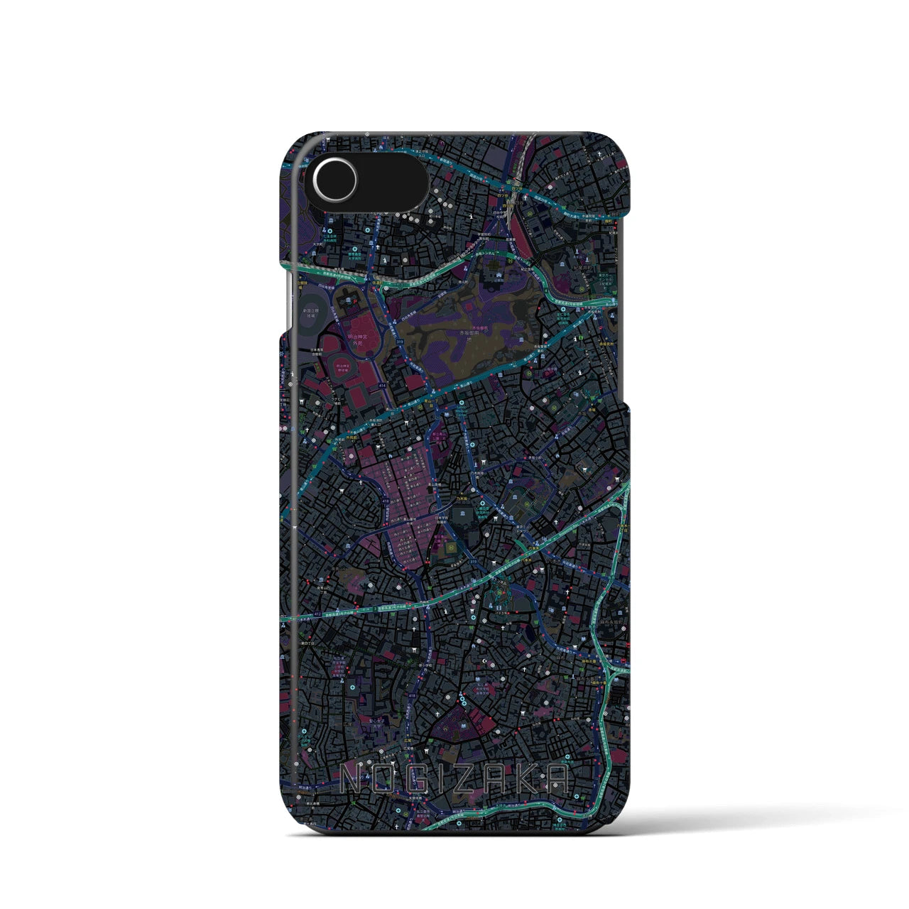 【乃木坂(東京都)】地図柄iPhoneケース(バックカバータイプ)