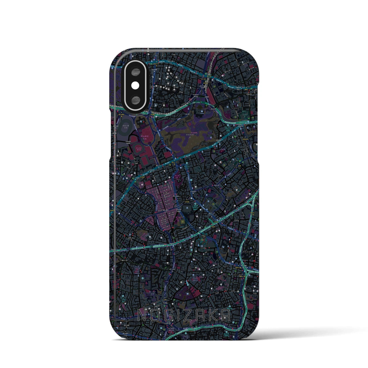 【乃木坂(東京都)】地図柄iPhoneケース(バックカバータイプ)