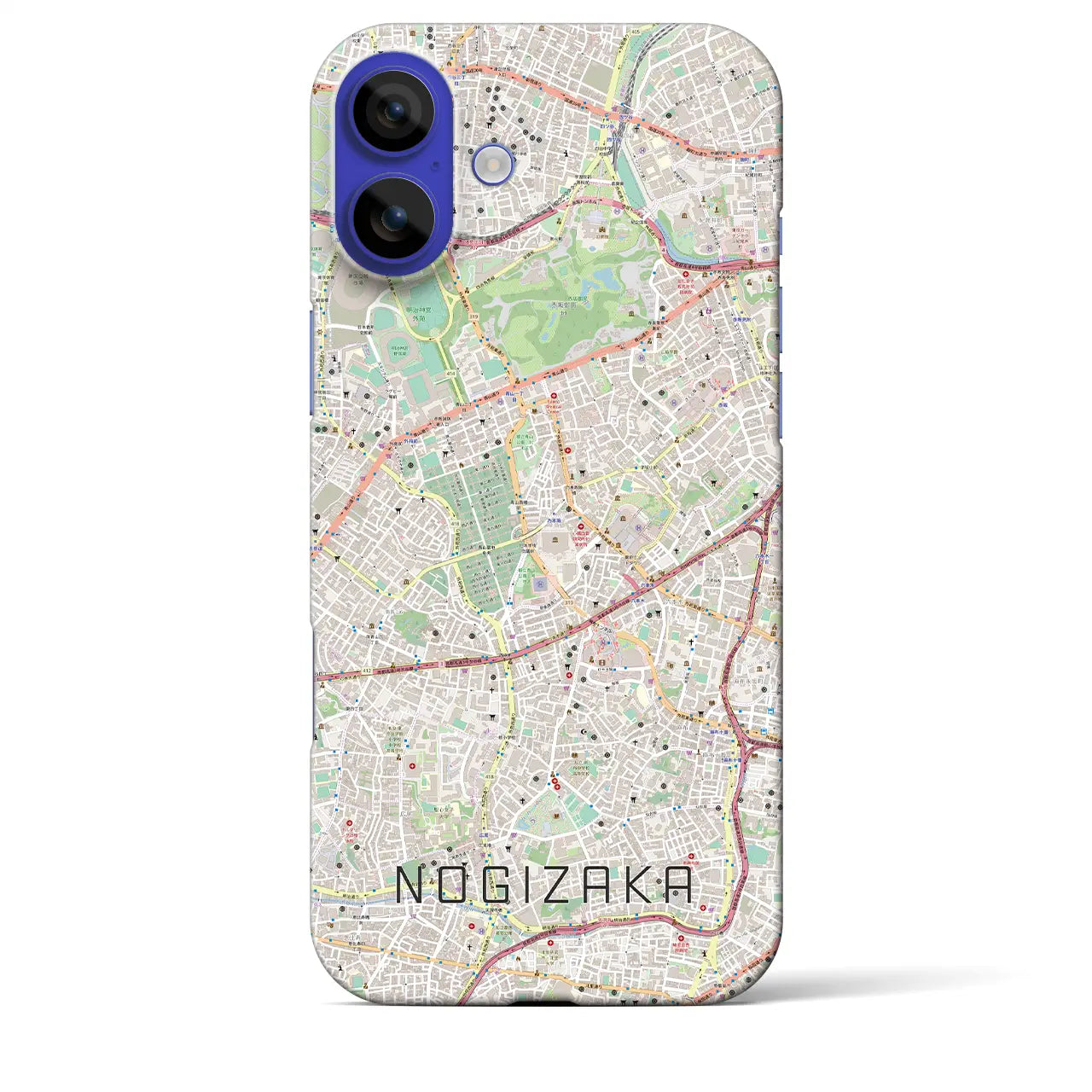 【乃木坂(東京都)】地図柄iPhoneケース(バックカバータイプ)ナチュラル・iPhone 16 Pro Max 用