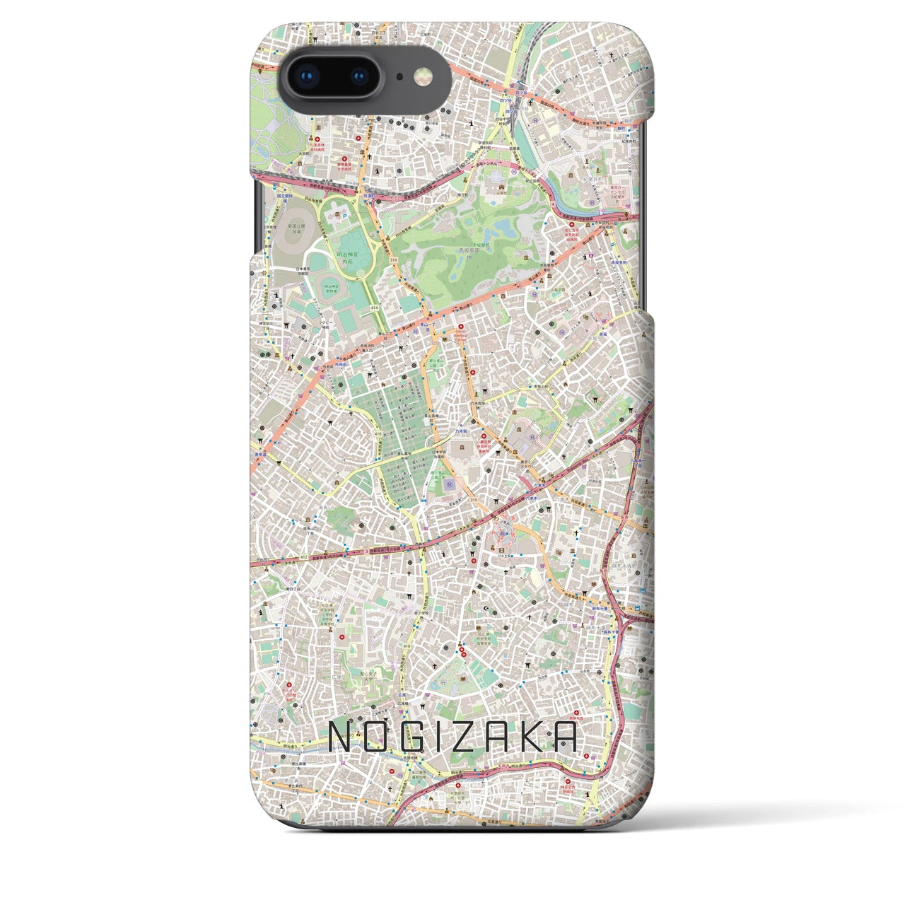 【乃木坂(東京都)】地図柄iPhoneケース(バックカバータイプ)