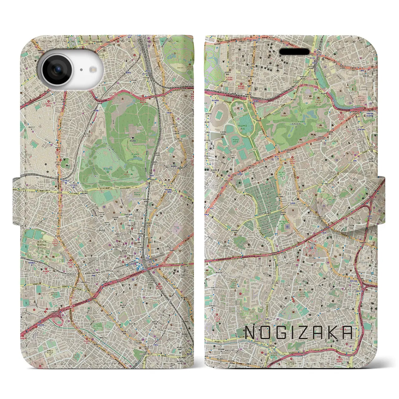 【乃木坂(東京都)】地図柄iPhoneケース(手帳タイプ)