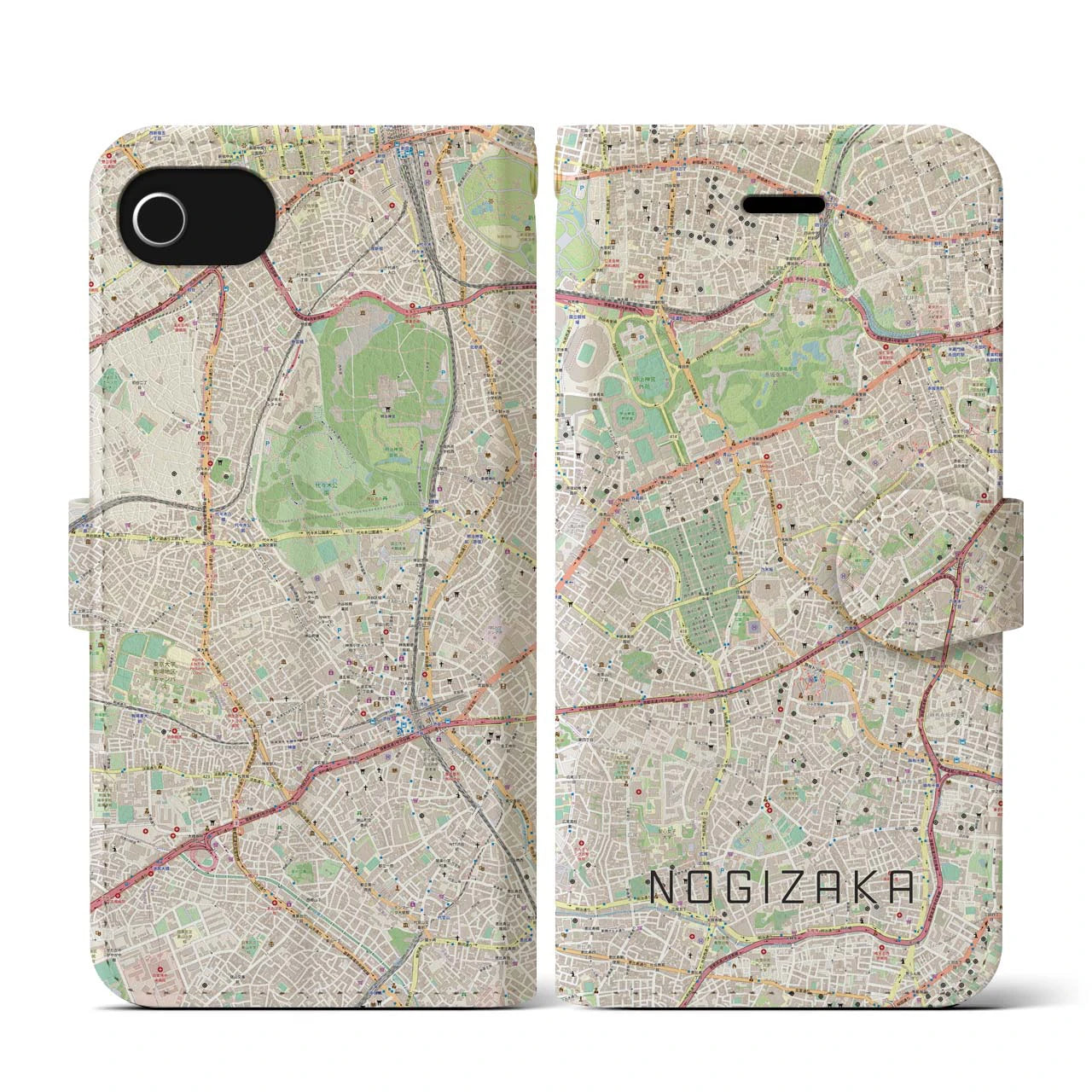 【乃木坂(東京都)】地図柄iPhoneケース(手帳タイプ)