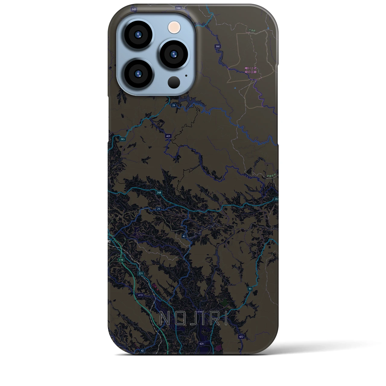 【野尻(宮崎県)】地図柄iPhoneケース(バックカバータイプ)