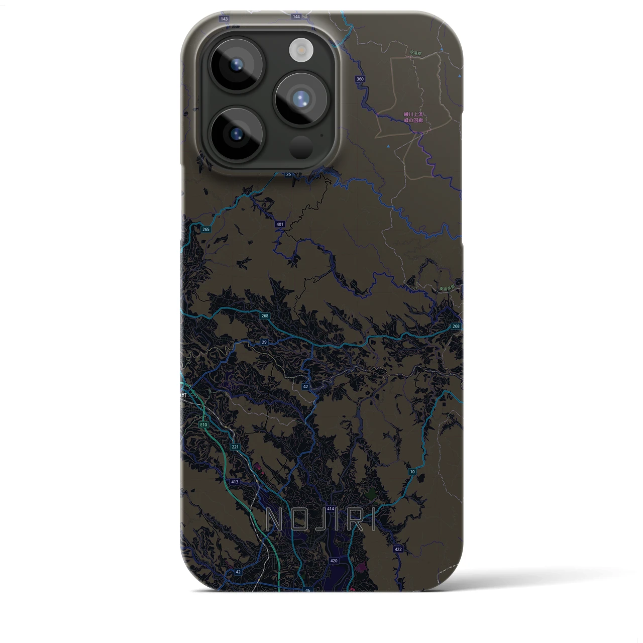 【野尻(宮崎県)】地図柄iPhoneケース(バックカバータイプ)