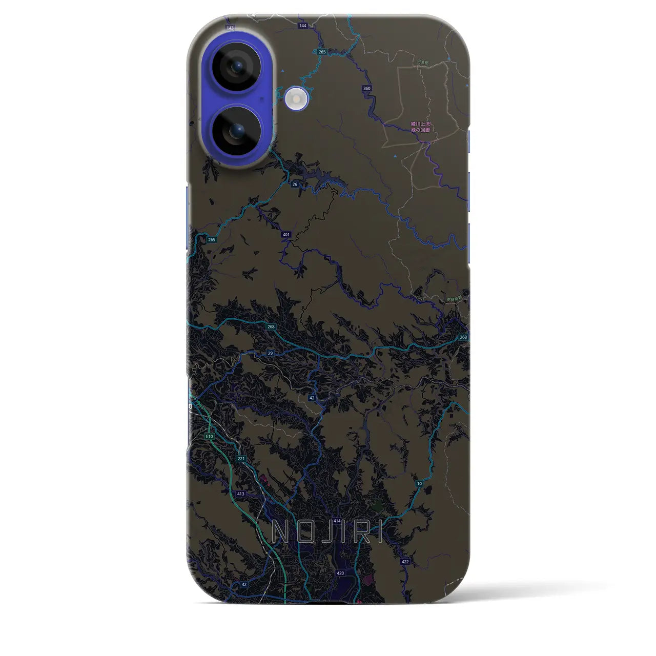 【野尻(宮崎県)】地図柄iPhoneケース(バックカバータイプ)