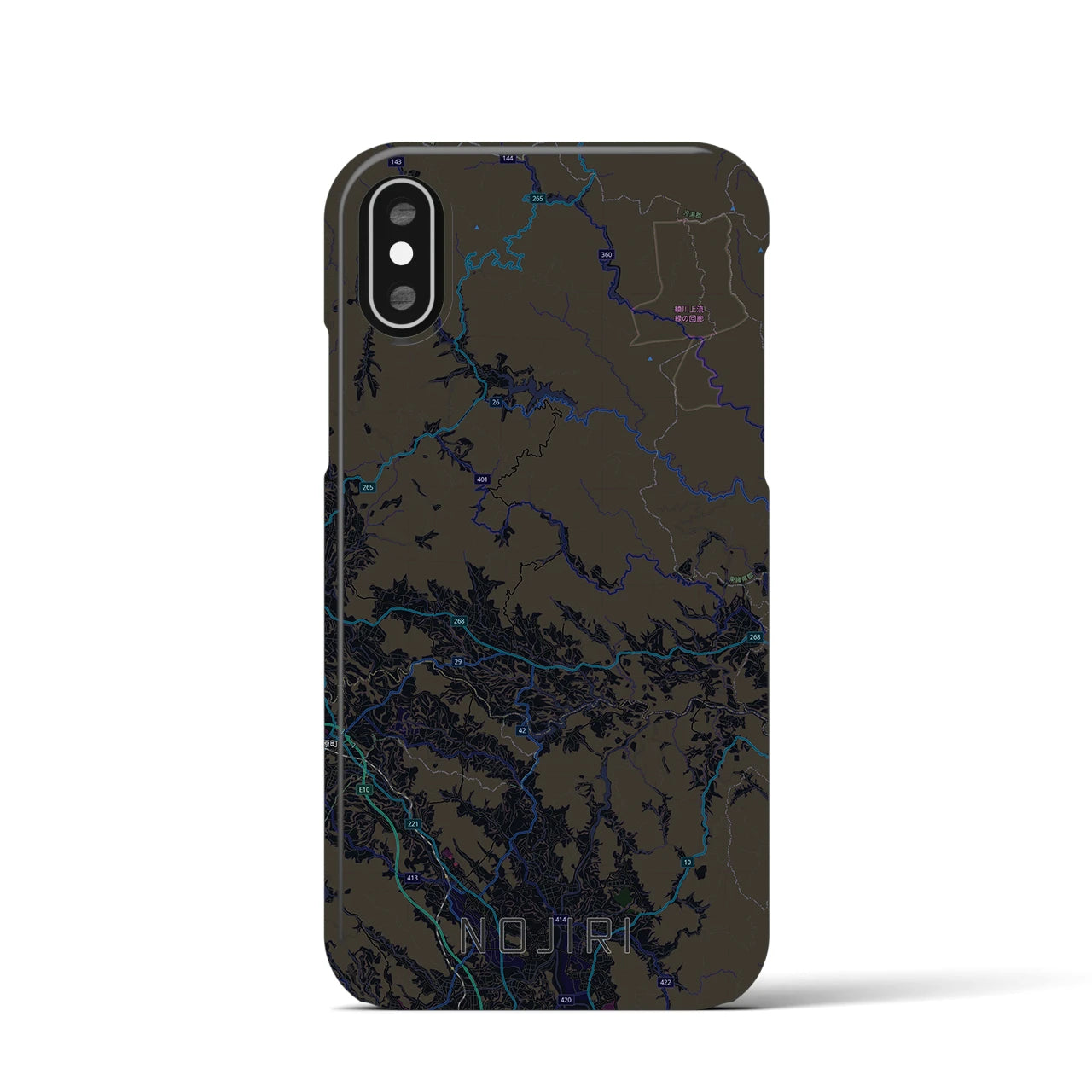 【野尻(宮崎県)】地図柄iPhoneケース(バックカバータイプ)
