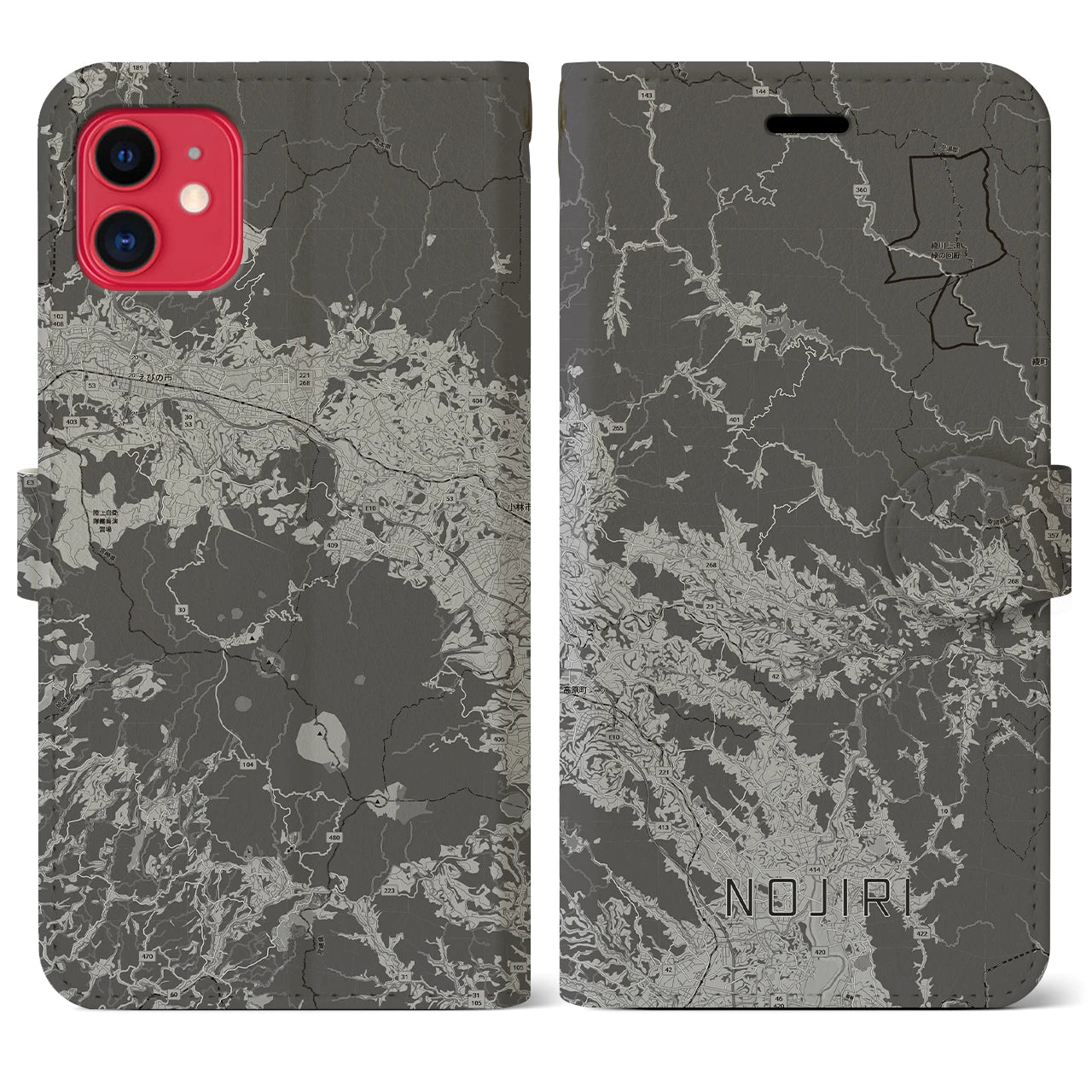 【野尻(宮崎県)】地図柄iPhoneケース(手帳タイプ)