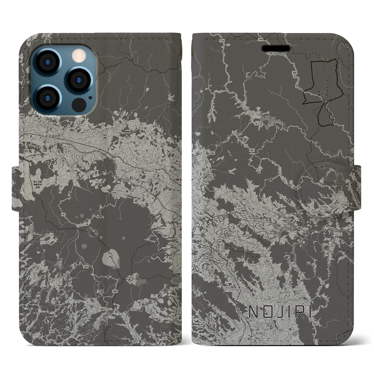 【野尻(宮崎県)】地図柄iPhoneケース(手帳タイプ)