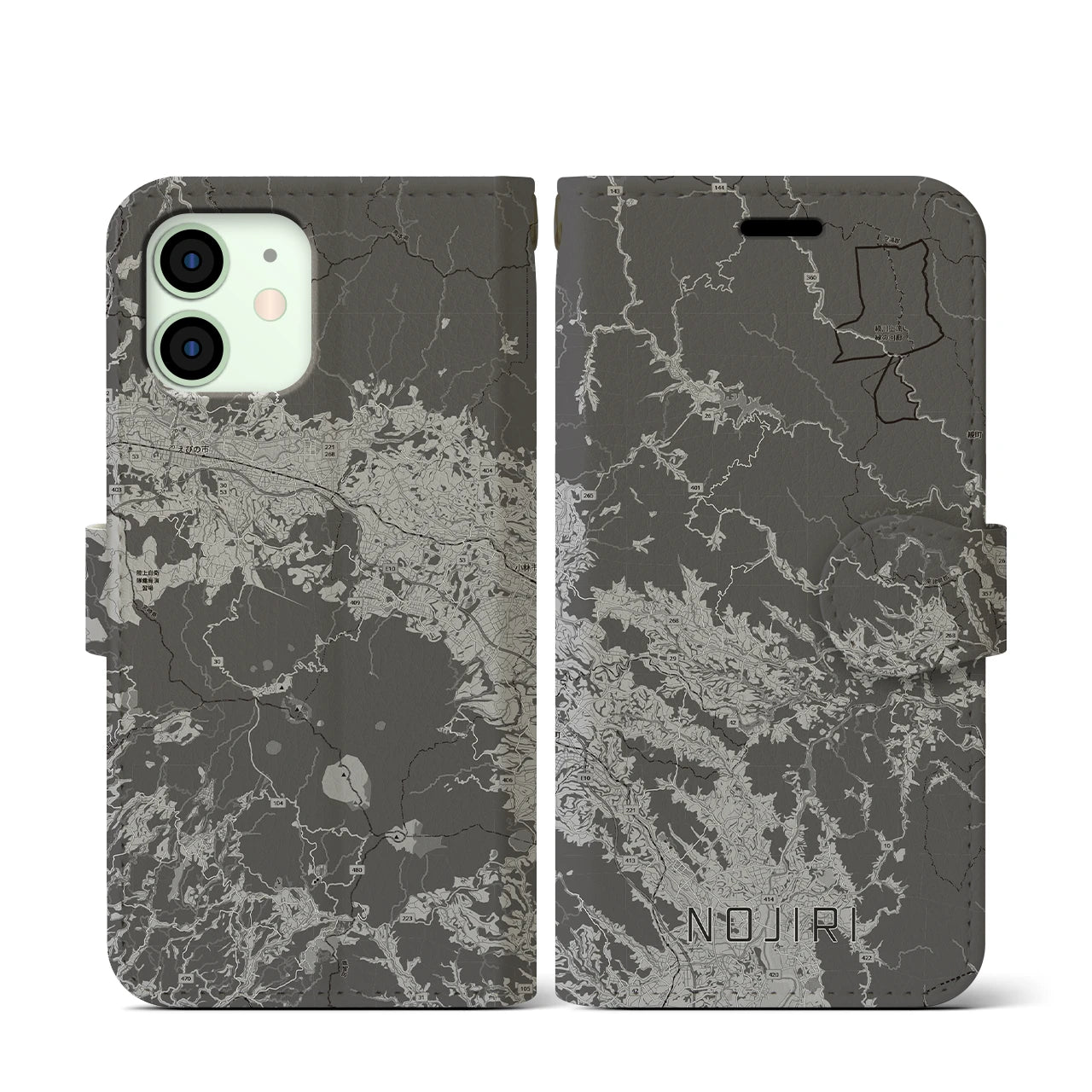 【野尻(宮崎県)】地図柄iPhoneケース(手帳タイプ)