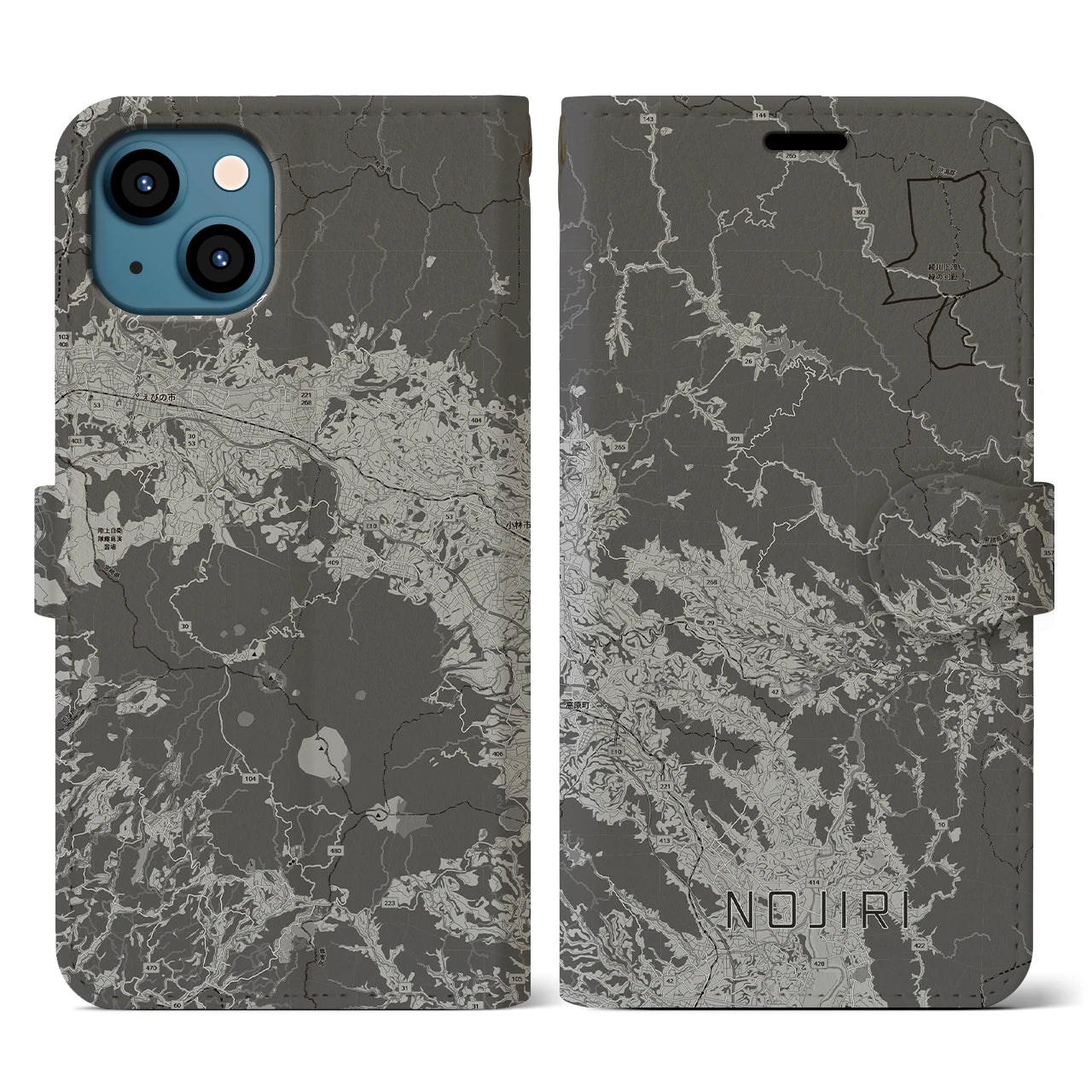 【野尻(宮崎県)】地図柄iPhoneケース(手帳タイプ)
