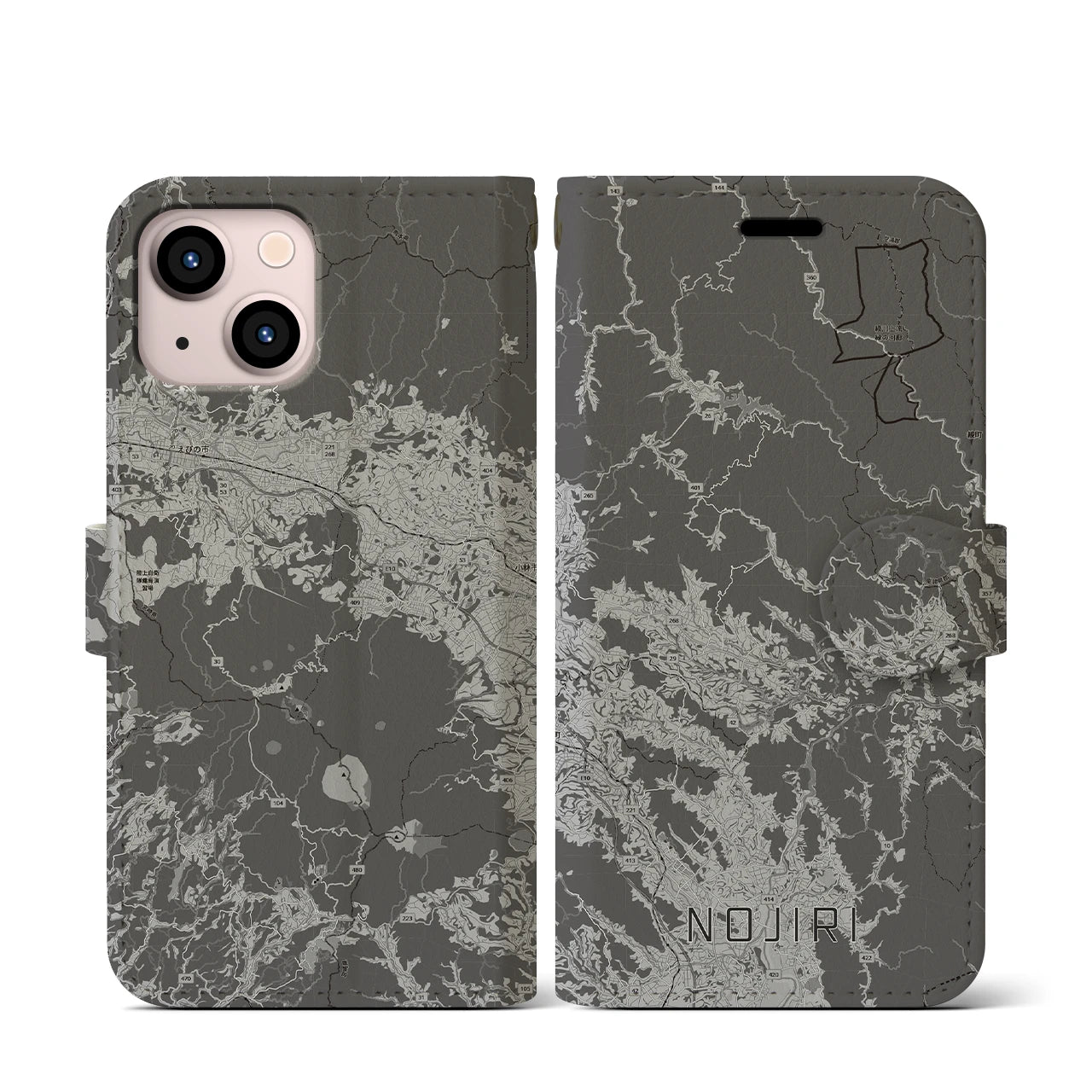 【野尻(宮崎県)】地図柄iPhoneケース(手帳タイプ)