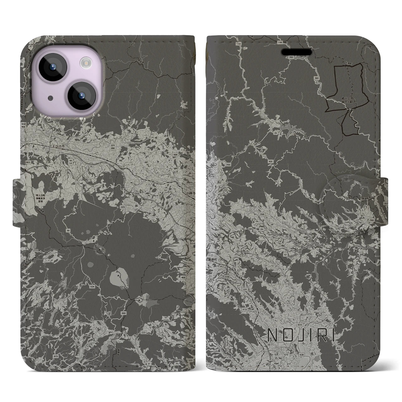 【野尻(宮崎県)】地図柄iPhoneケース(手帳タイプ)