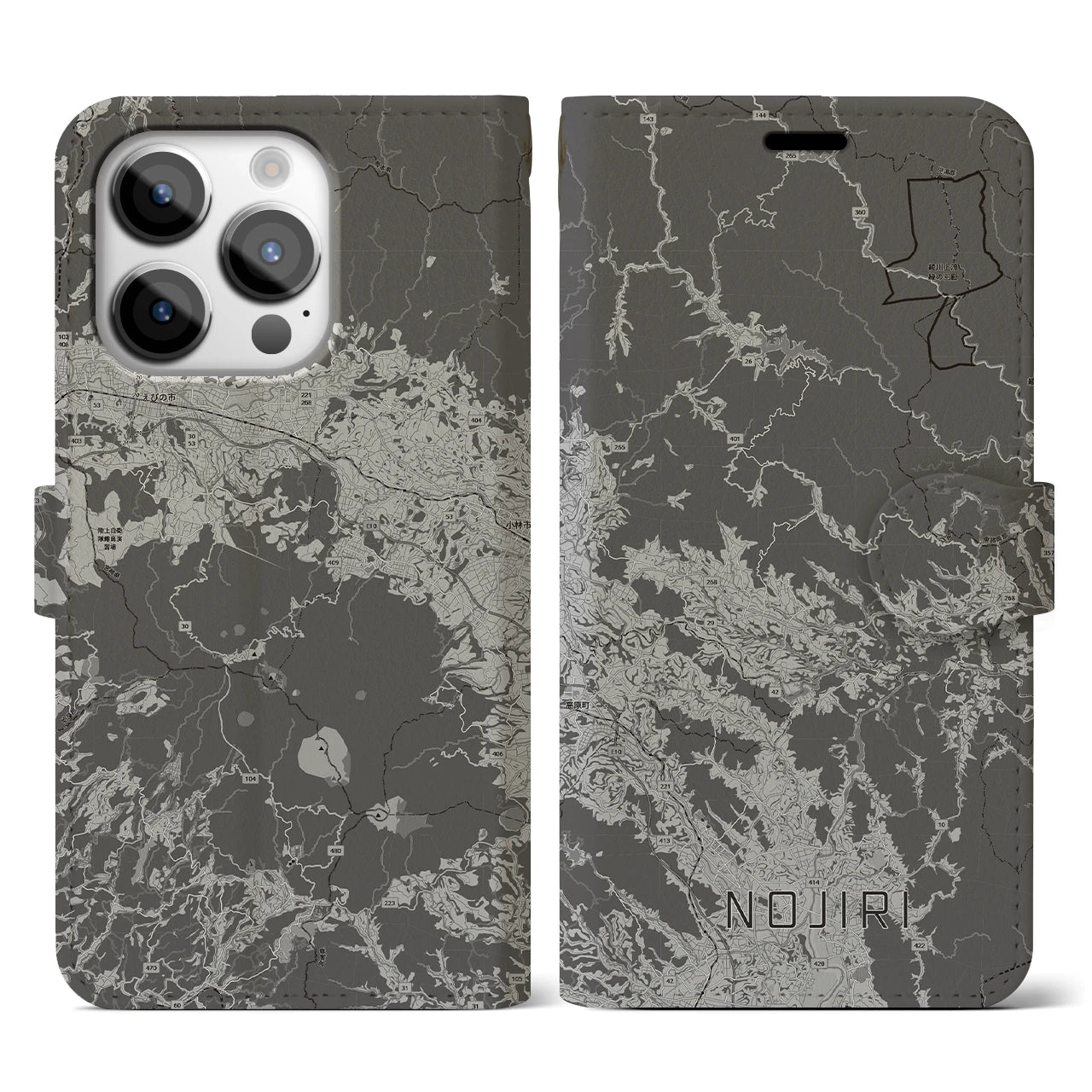 【野尻(宮崎県)】地図柄iPhoneケース(手帳タイプ)