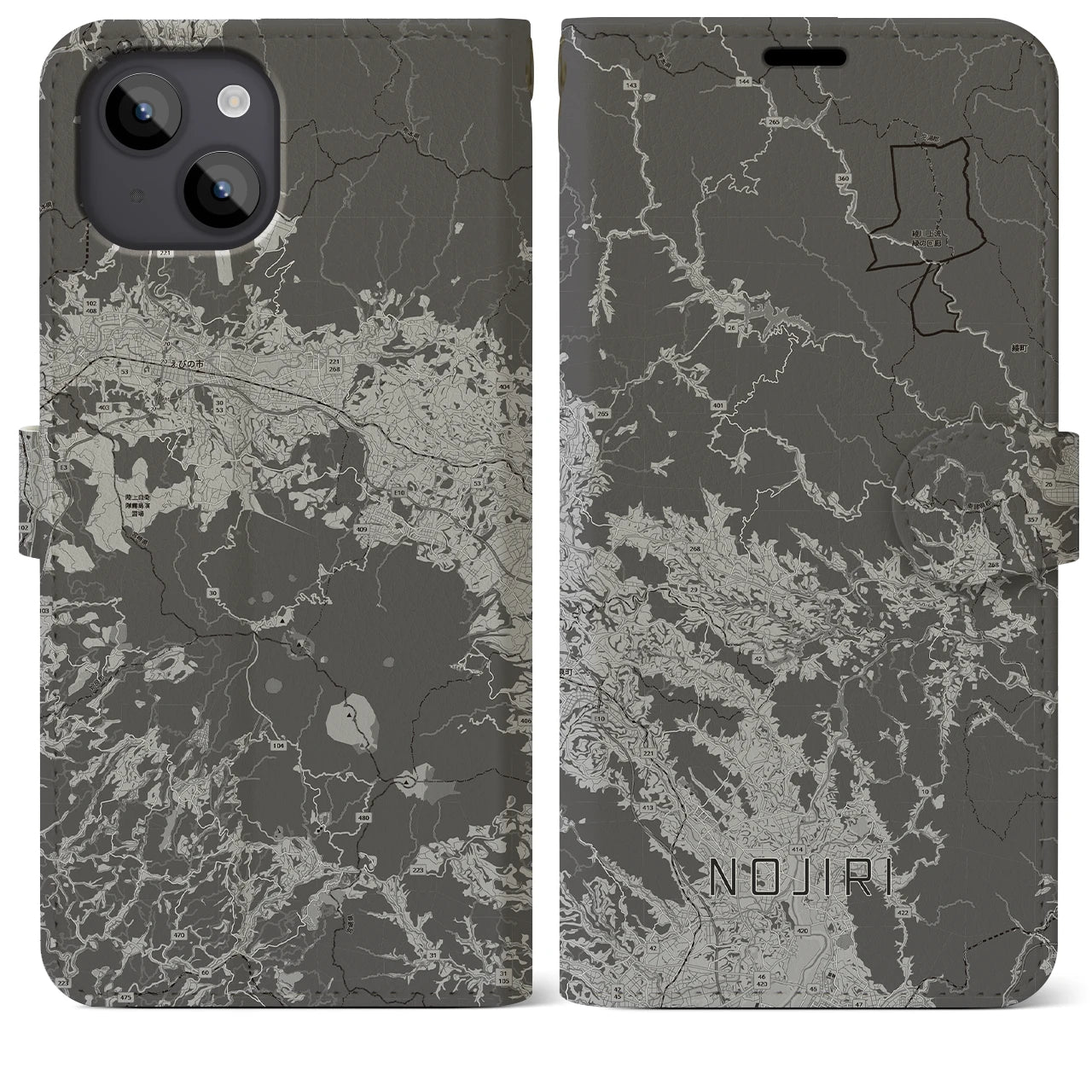 【野尻(宮崎県)】地図柄iPhoneケース(手帳タイプ)