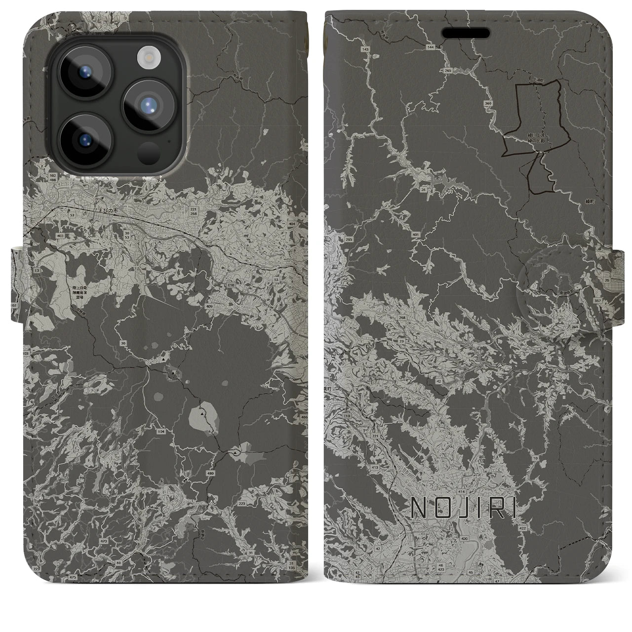 【野尻(宮崎県)】地図柄iPhoneケース(手帳タイプ)